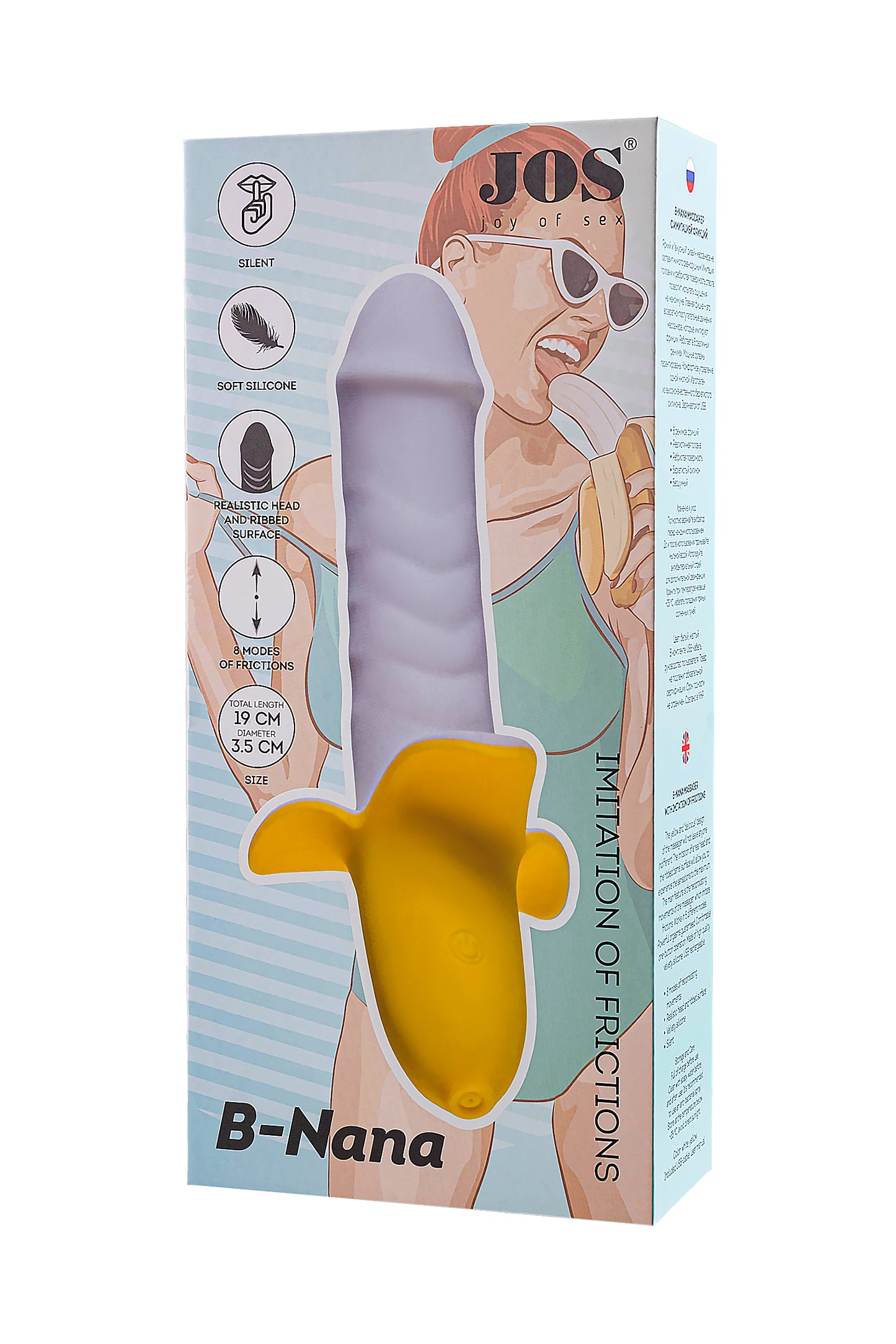 JOS B-NANA Vibratör, silikon, beyaz, 19 cm
