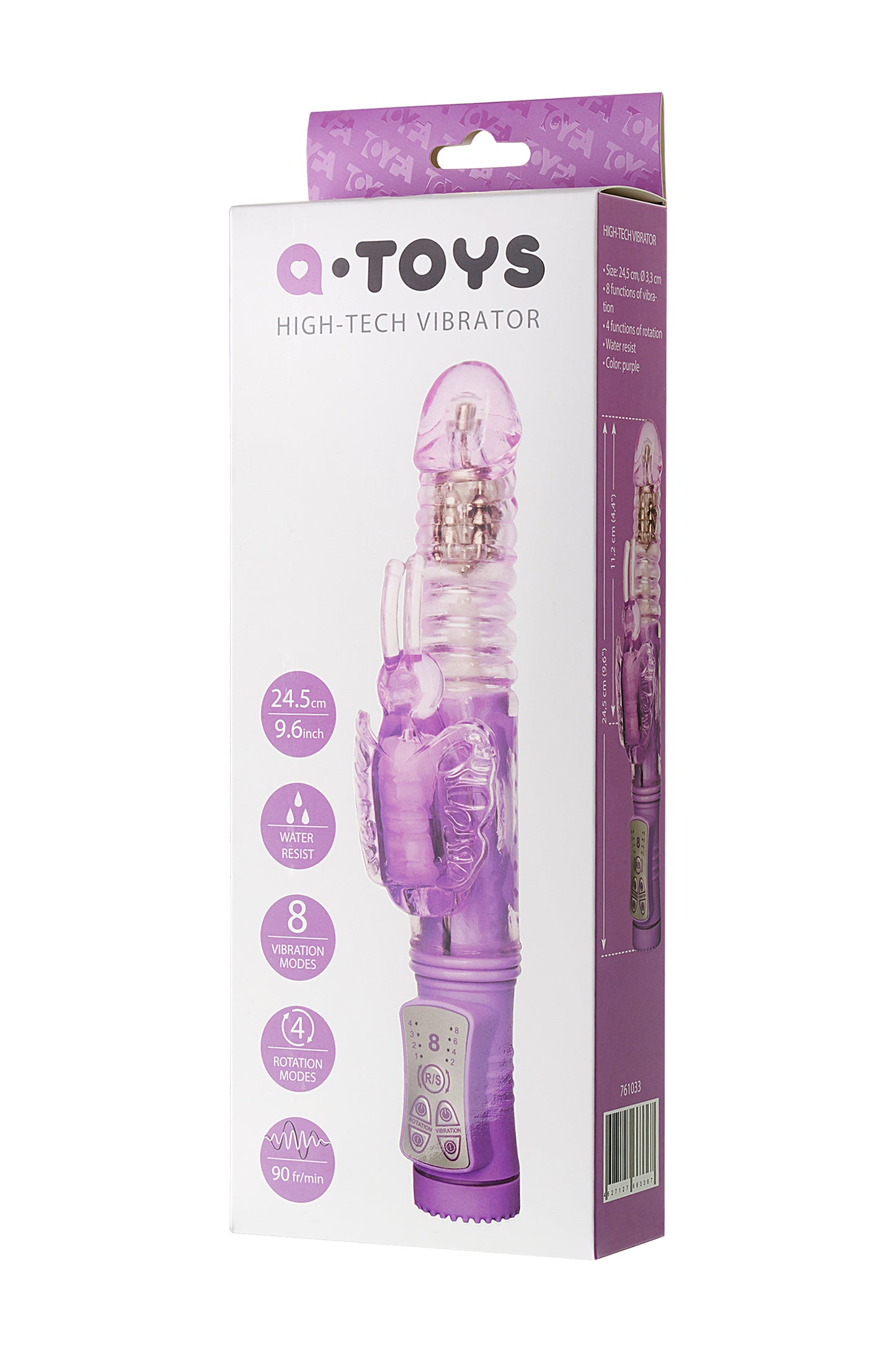 A-Toys by TOYFA Serk High-Tech Klitoral Uyarıcı Vibratör, TPE, mor, 24,5 cm