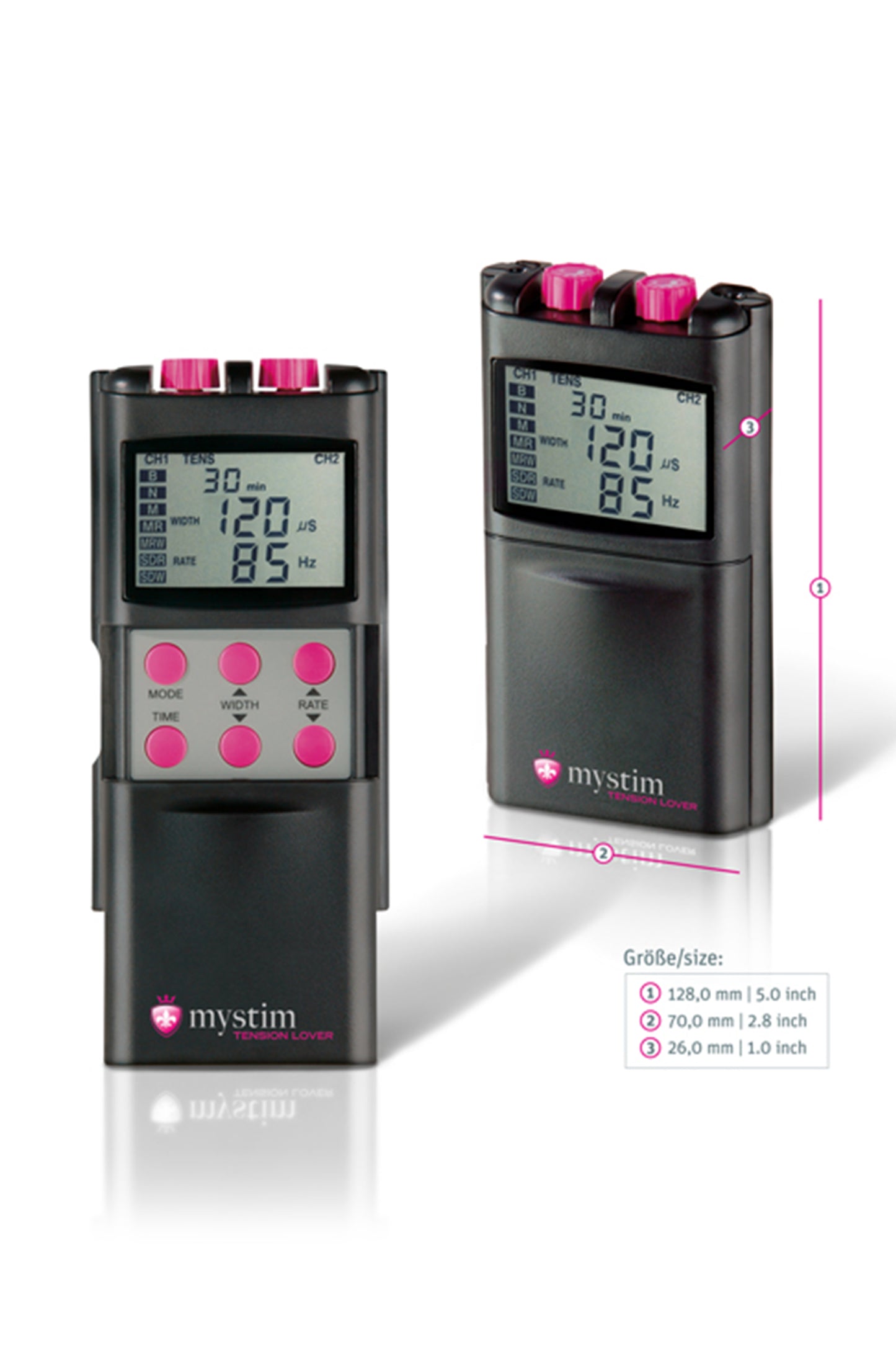 Mystim Tension Lover Digital Dürtü Elektrotlar, 7 Program, siyah