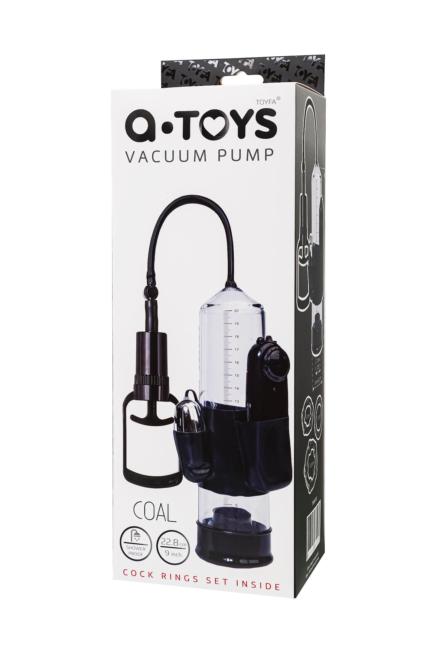 A-Toys by TOYFA Titreşimli penis pompası, PVC, Siyah, 22,8 cm