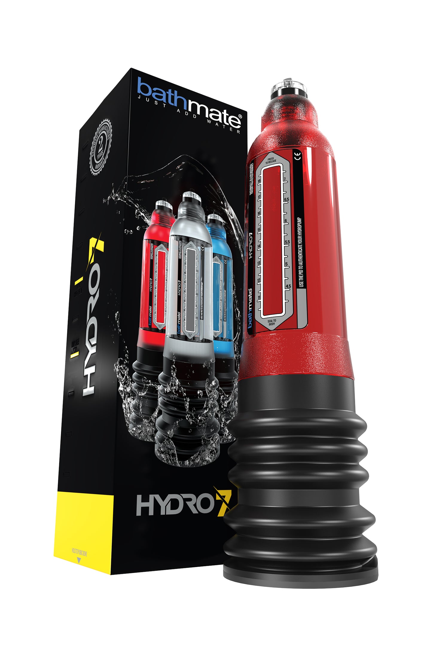 Bathmate HYDRO7 hidrolik pompa, ABS plastik, kırmızı, 30 cm (Hercules analog)