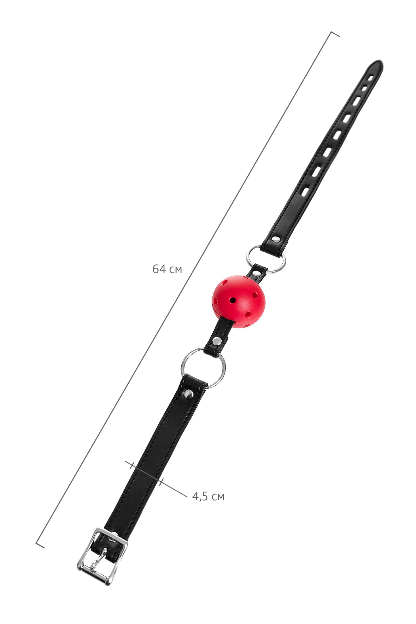 Anonymo BDSM Ağız Topu #0303, ABS plastik, kırmızı, 64 cm