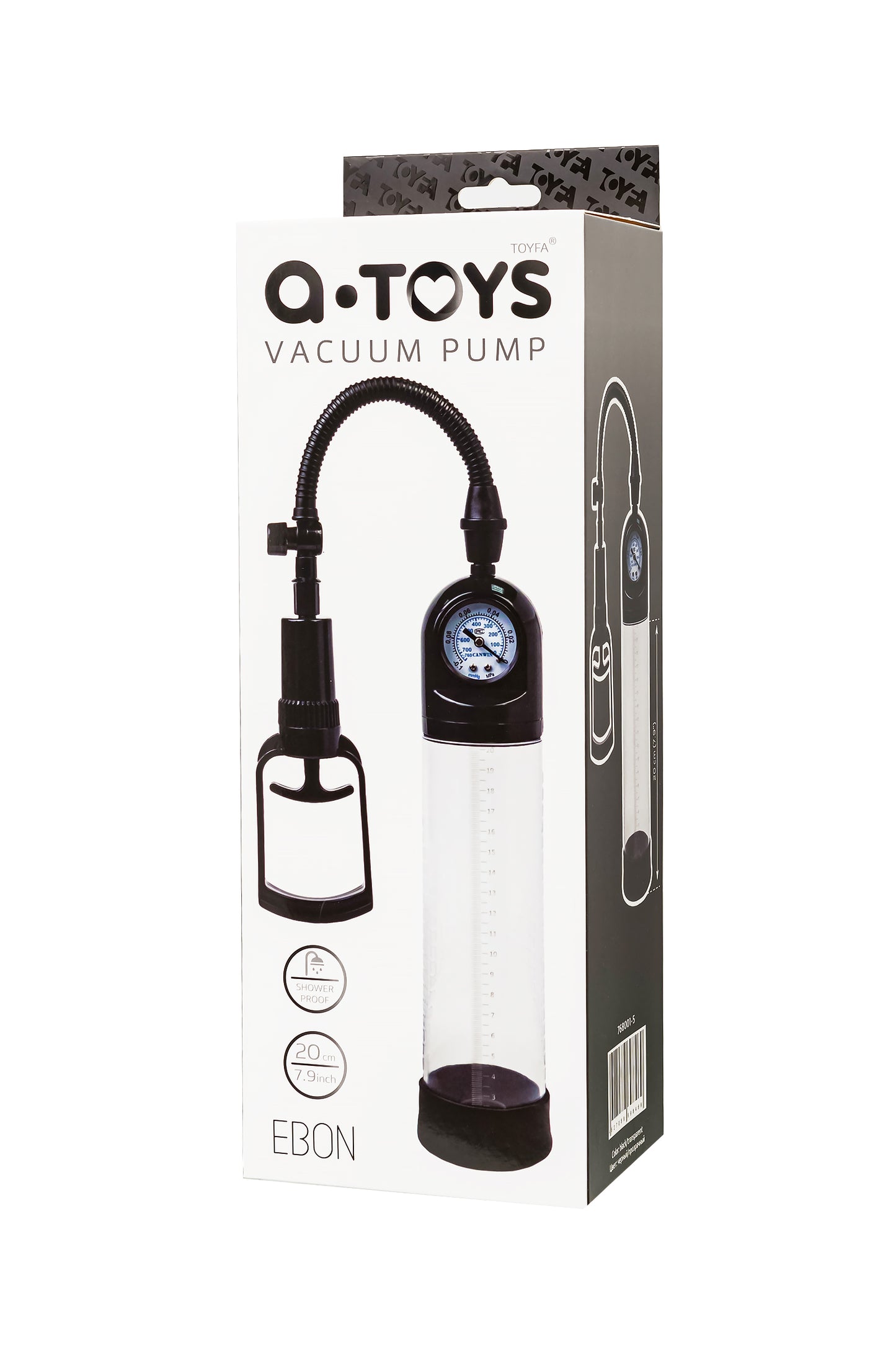 A-Toys by TOYFA Penis Pompası, silikon, Şeffaf, 20 cm