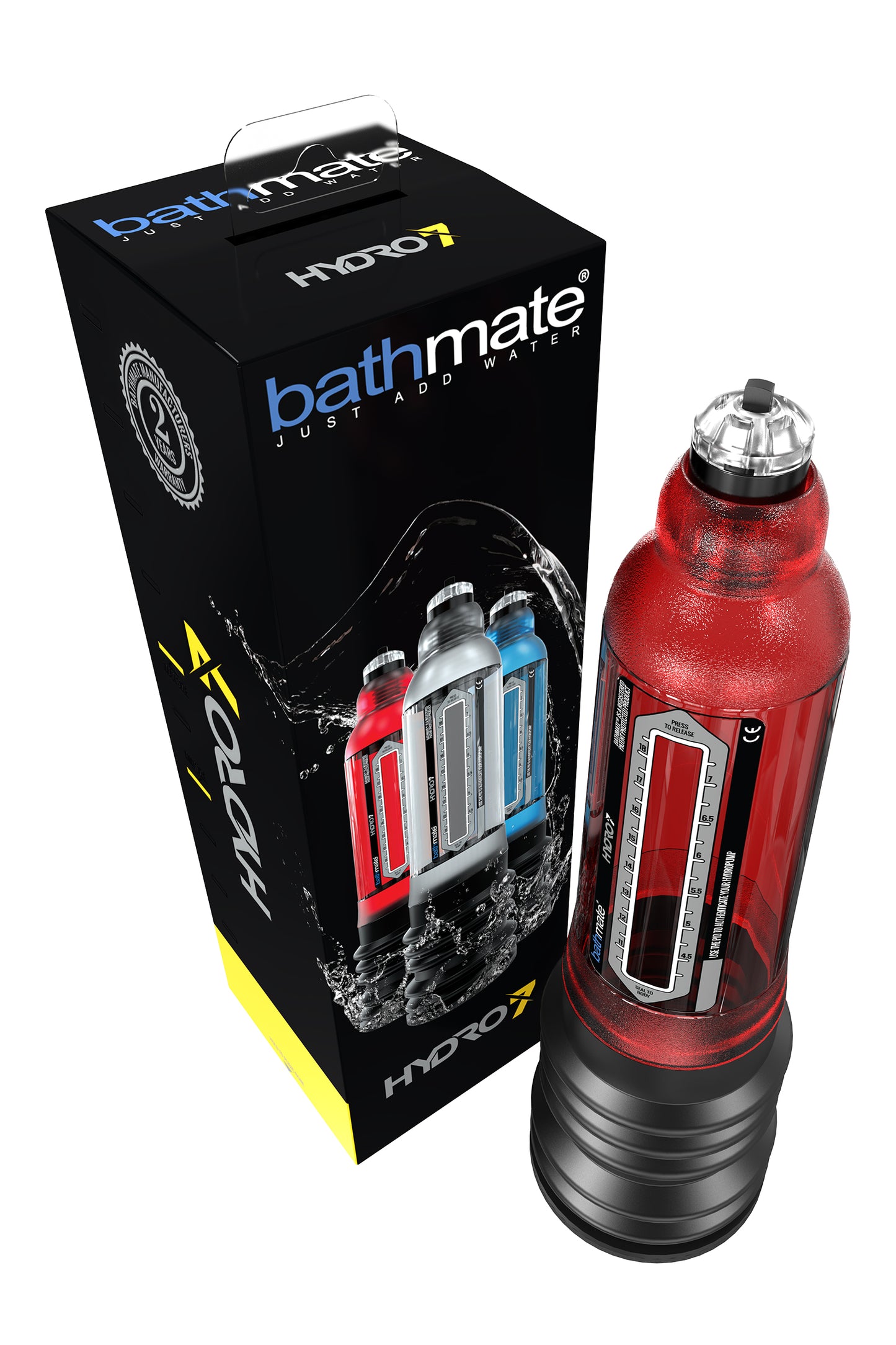 Bathmate HYDRO7 hidrolik pompa, ABS plastik, kırmızı, 30 cm (Hercules analog)