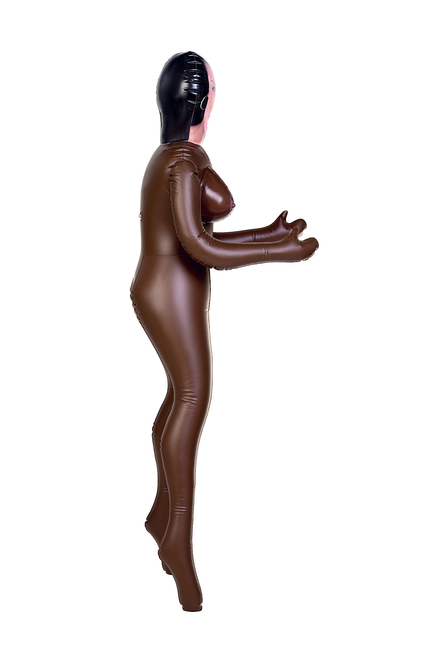 Dolls-X by TOYFA Michelle şişme bebek, siyah kadın, üç delikli, 160 cm