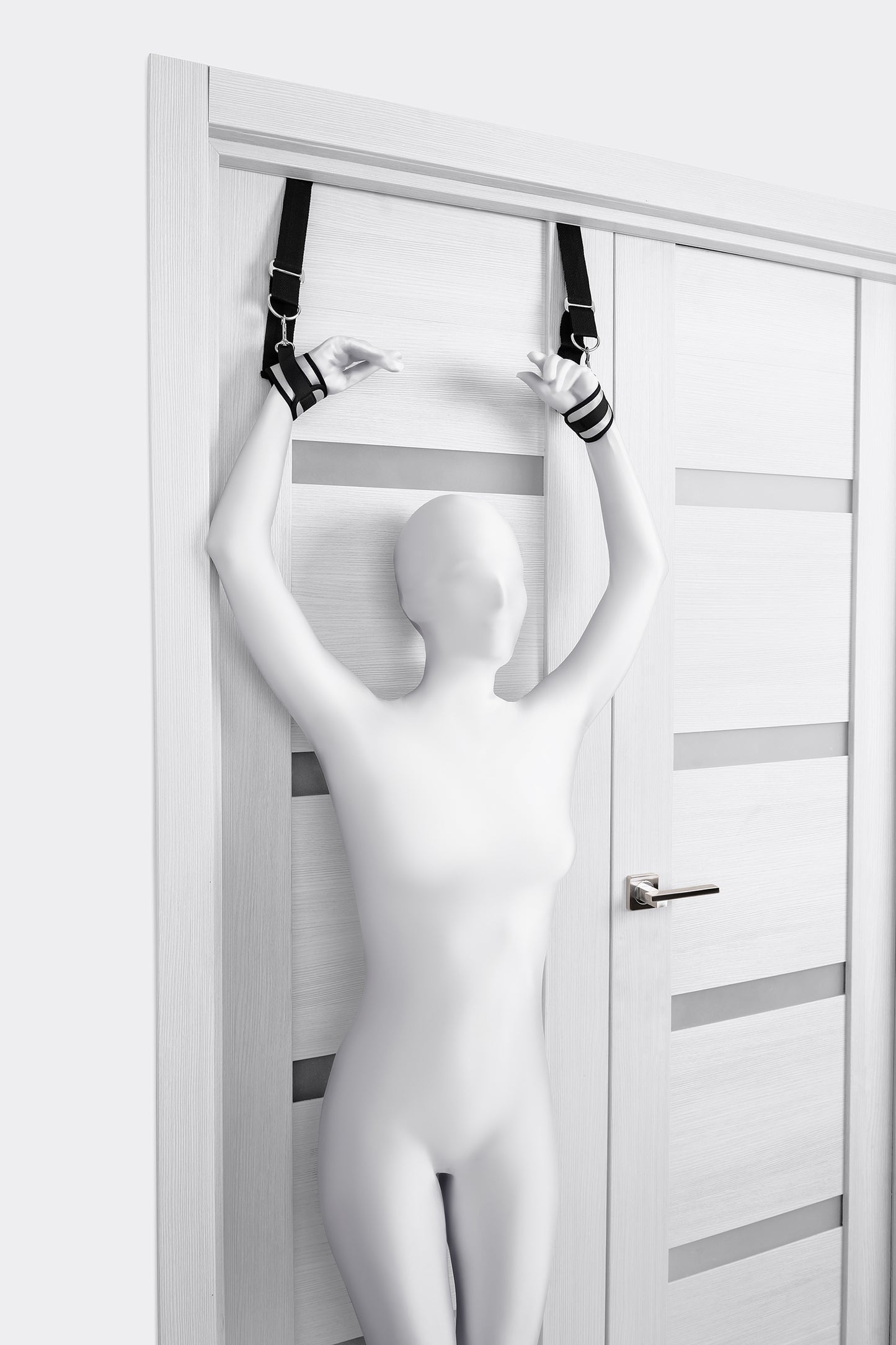 Anonymo BDSM Kapı esaret kelepçe, Polyester, Gümüş, 23 cm
