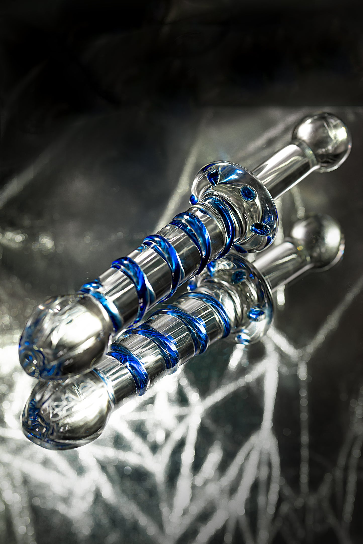 Çift taraflı yapay penis Sexus Glass, cam, transparan, 22,5 cm