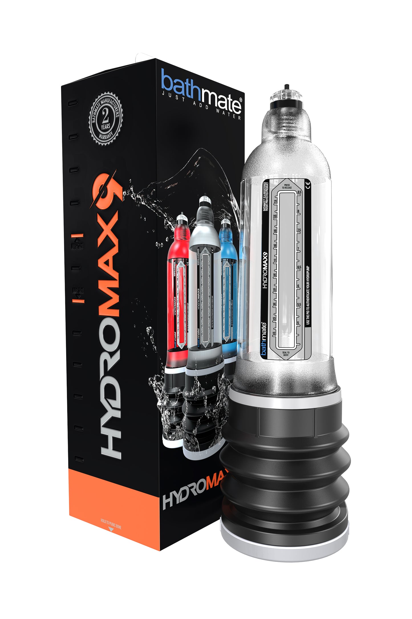 Bathmate HYDROMAX9 hidrolik pompa, ABS plastik, transparan, 32,5 cm (Hydromax X40 analog)