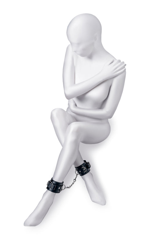 Anonymo BDSM Ayak Kelepçe #0153, PU deri, siyah, 26,5 cm