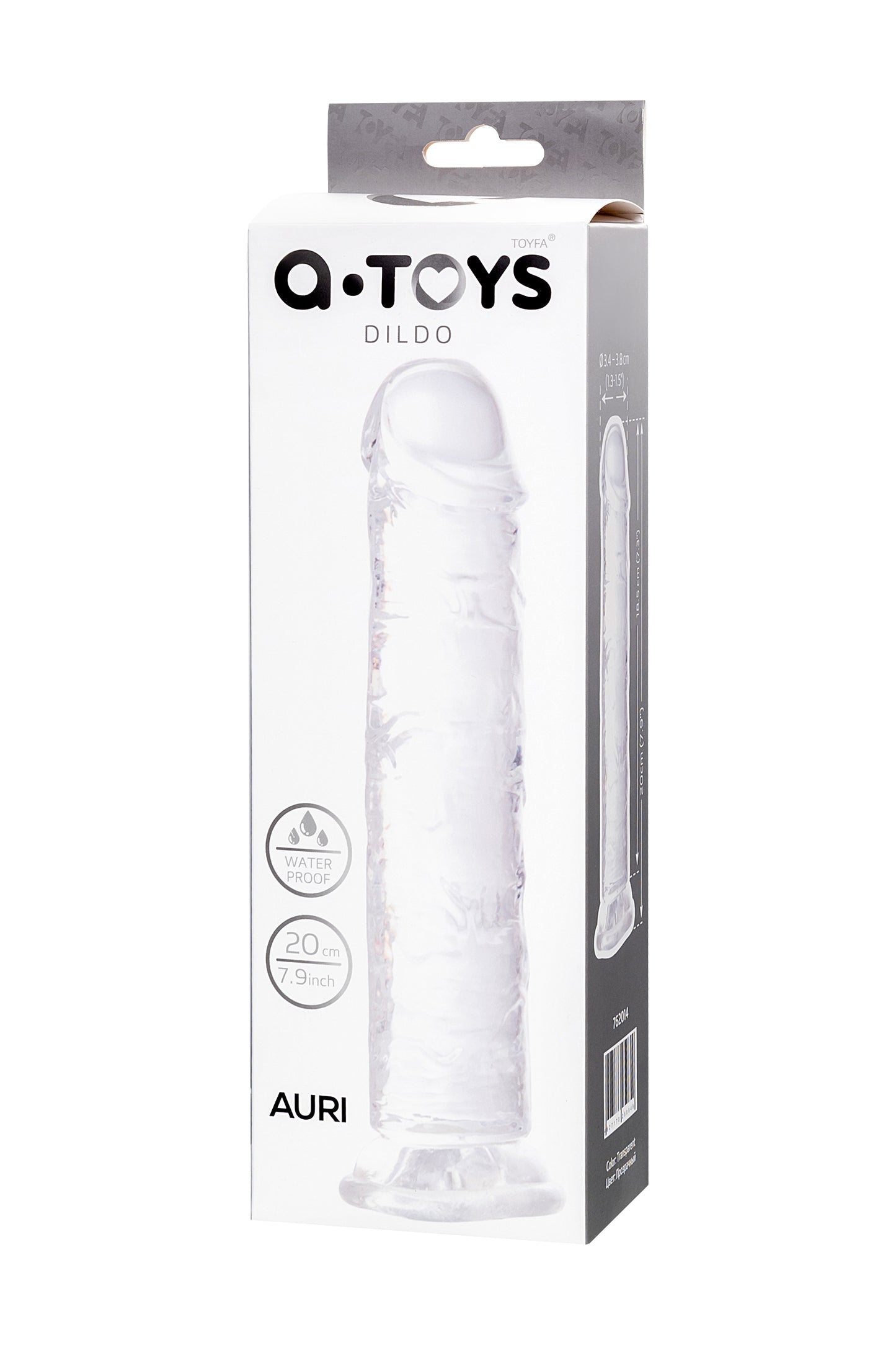 A-Toys by TOYFA Auri yapay penis, TPE, transparan, 20 cm