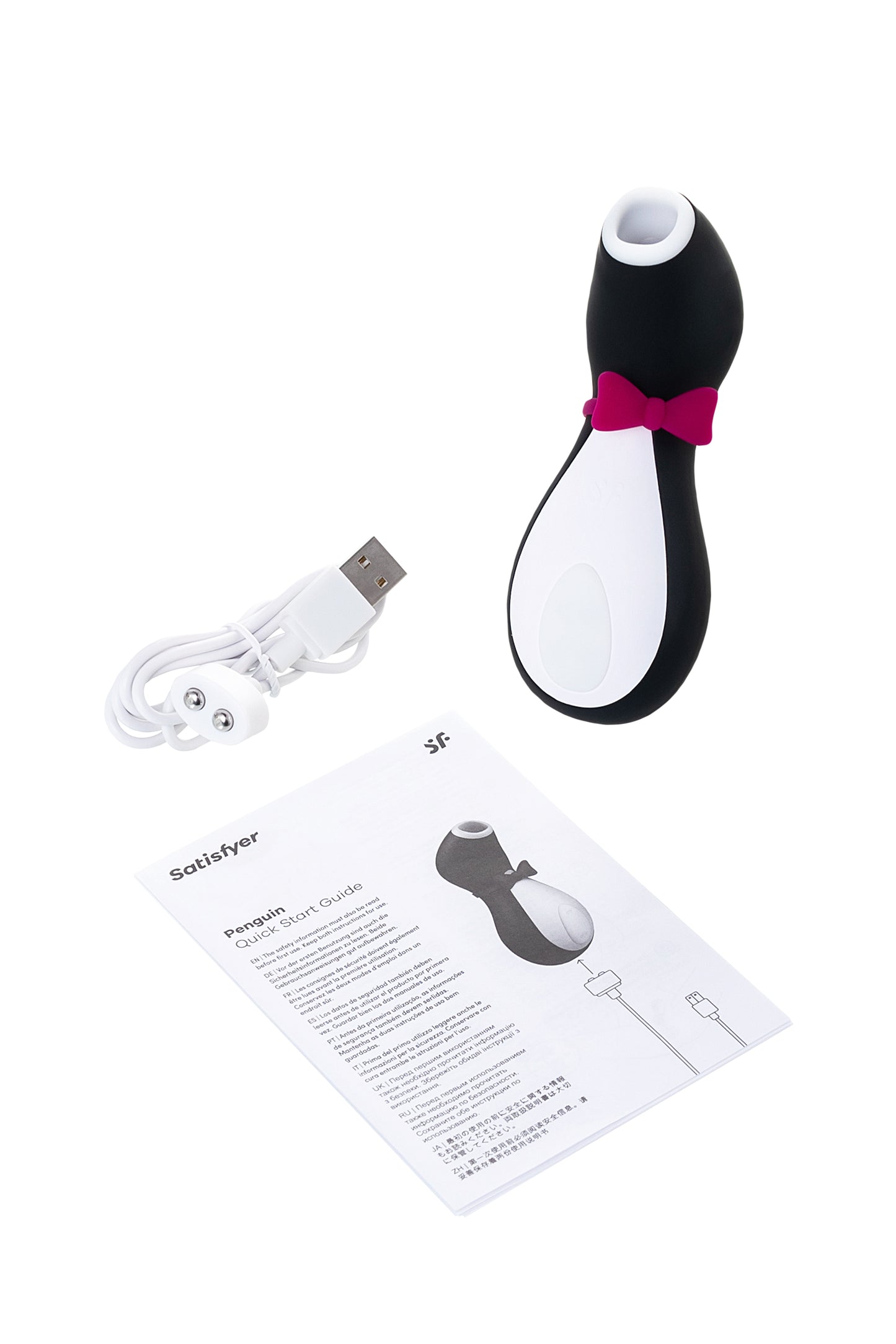 Satisfyer Penguin Vakum Dalgası Klitoris Vibratörü, silikon, siyah, 11,5 cm