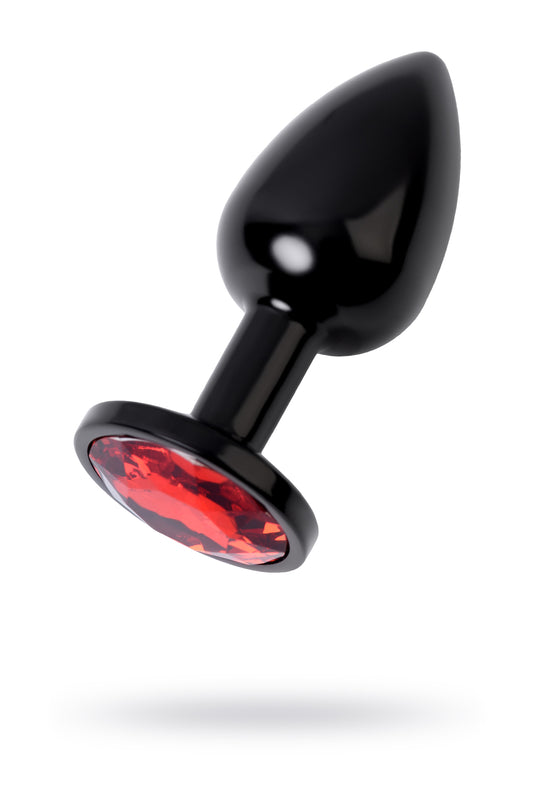 Metal by TOYFA Anal Plug, Metal, siyah, kırmızı kristalli, 7,2 cm, Ø2,8 cm, 50 g