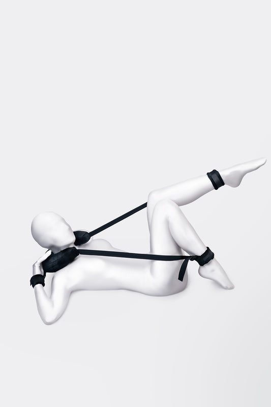 Anonymo BDSM sabitleme kemeri #0701 yastıklı, kadife, siyah, 127 cm