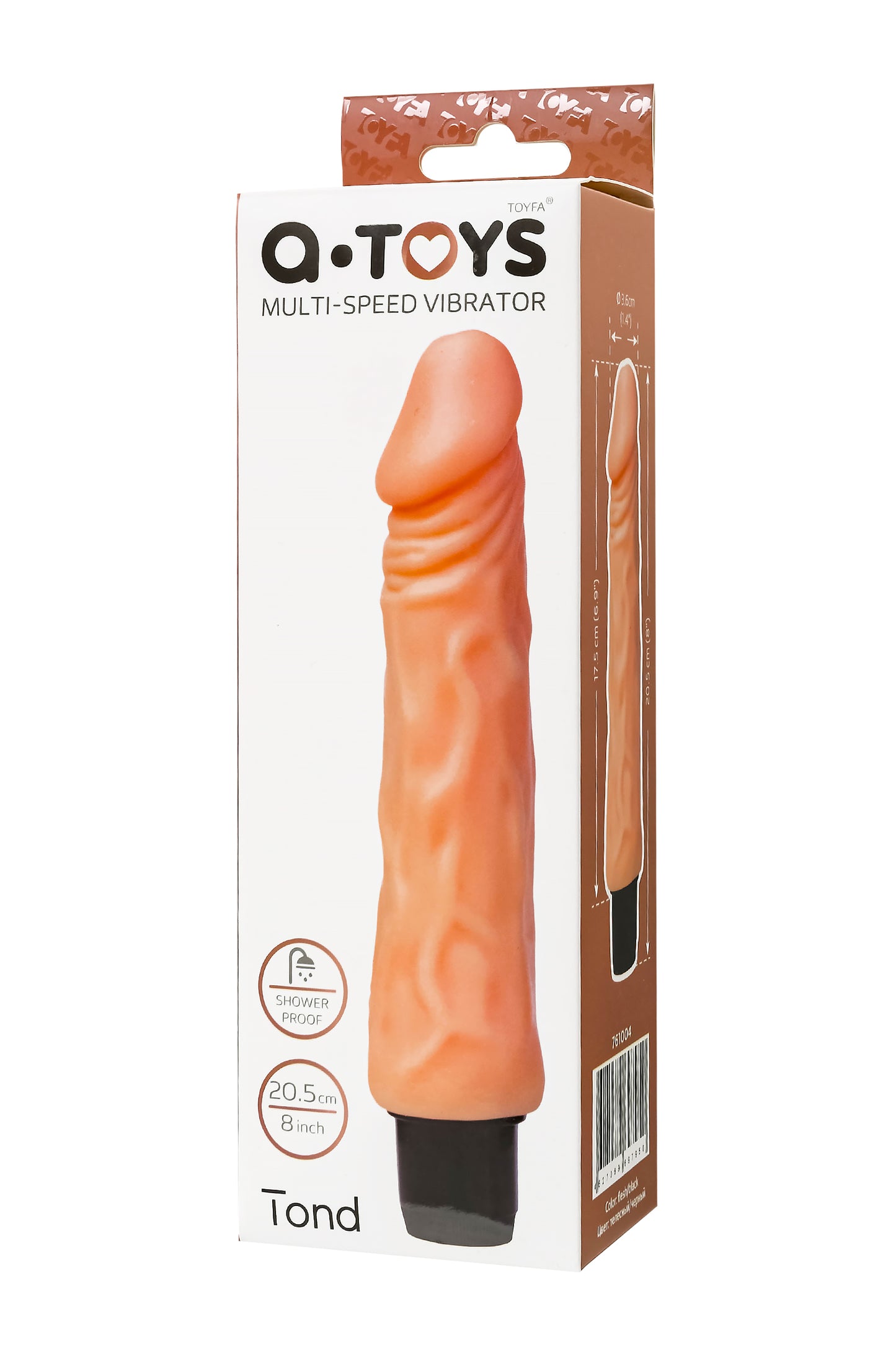 A-Toys by TOYFA Tond Realistik Vibratör, TPE,Ten, 20,5 cm