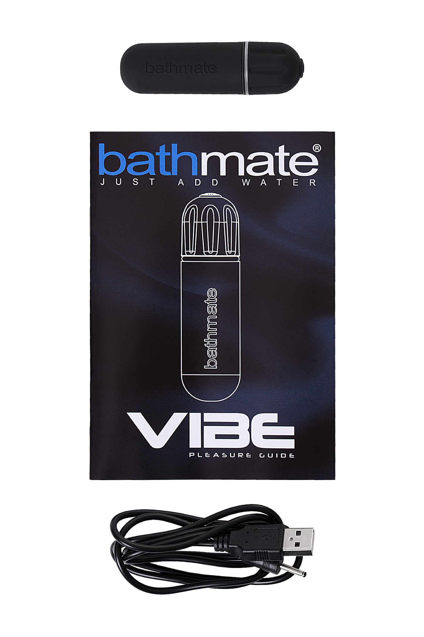 Bathmate Vibe Bullet Black, Şarj edilebilir, su geçirmez, plastik, siyah
