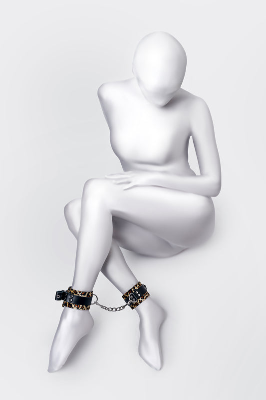 Anonymo BDSM Ayak Kelepçe #0152, PU deri, baskılı, 27 cm