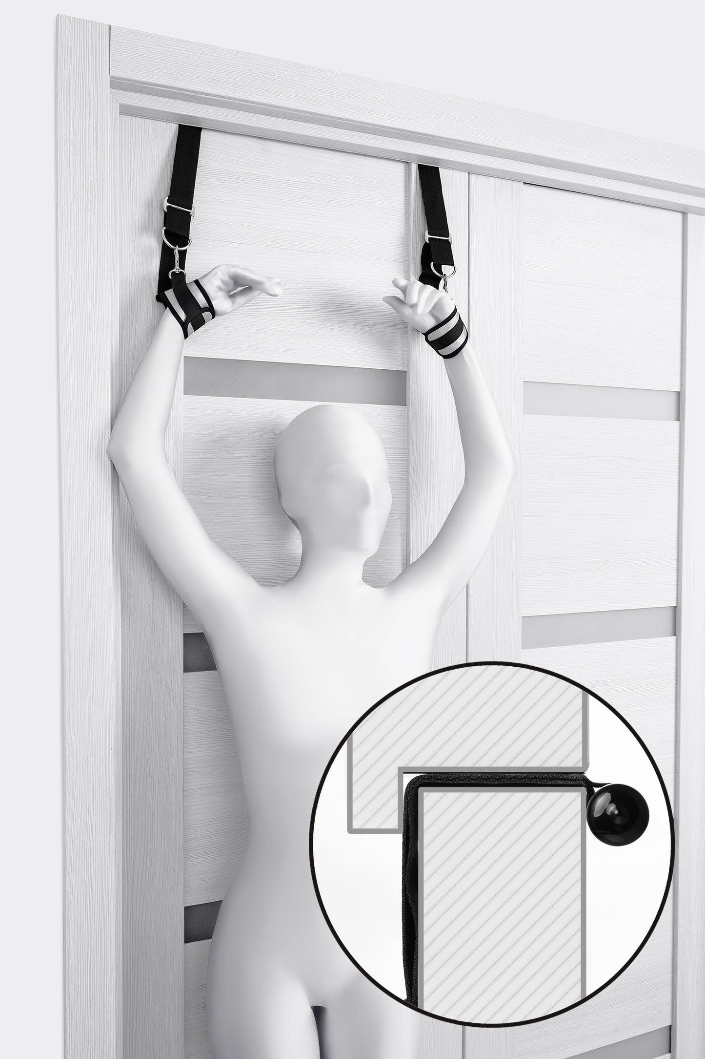 Anonymo BDSM Kapı esaret kelepçe, Polyester, Gümüş, 23 cm