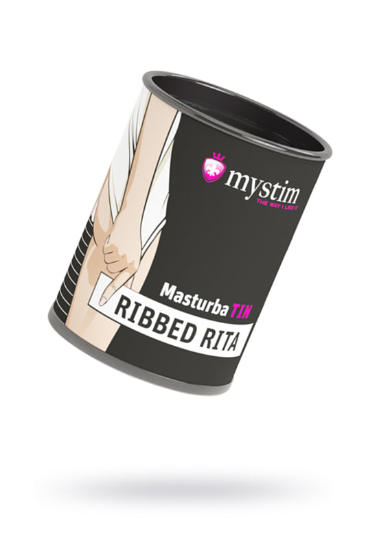 Mystim Masturbatin Ribbed Ritay Masturbatör, TPE, beyaz, 4,5 cm