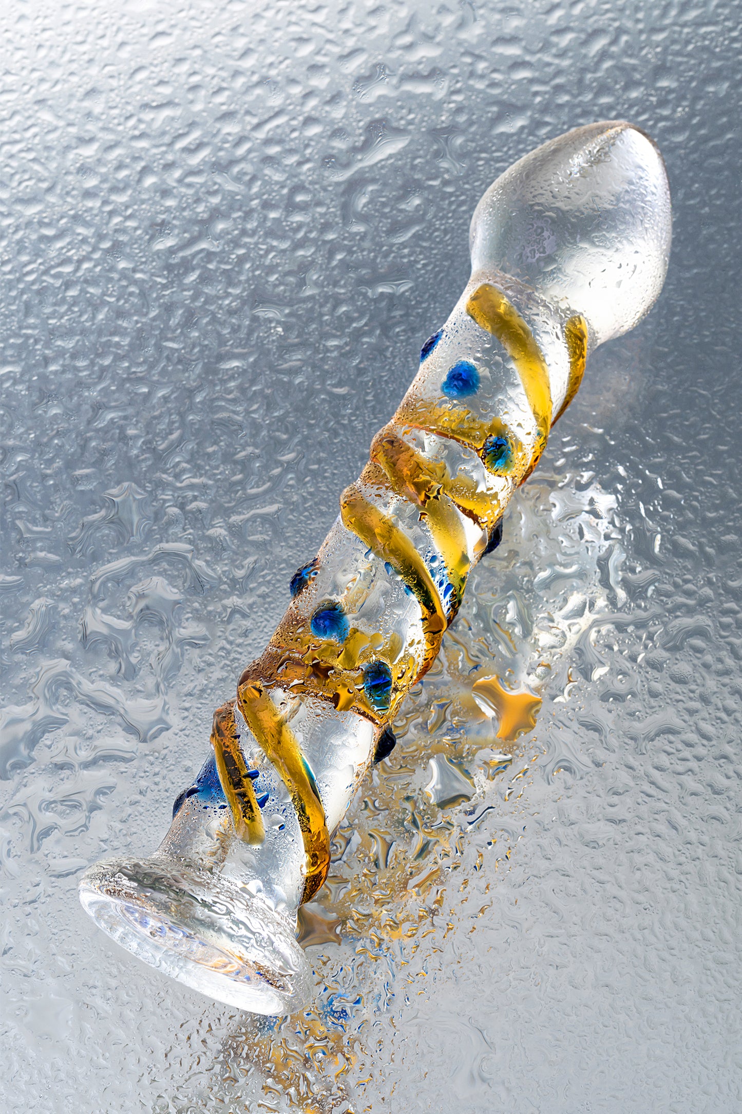 Sexus Glass Cam Dildo, Şeffaf, 17,5 cm