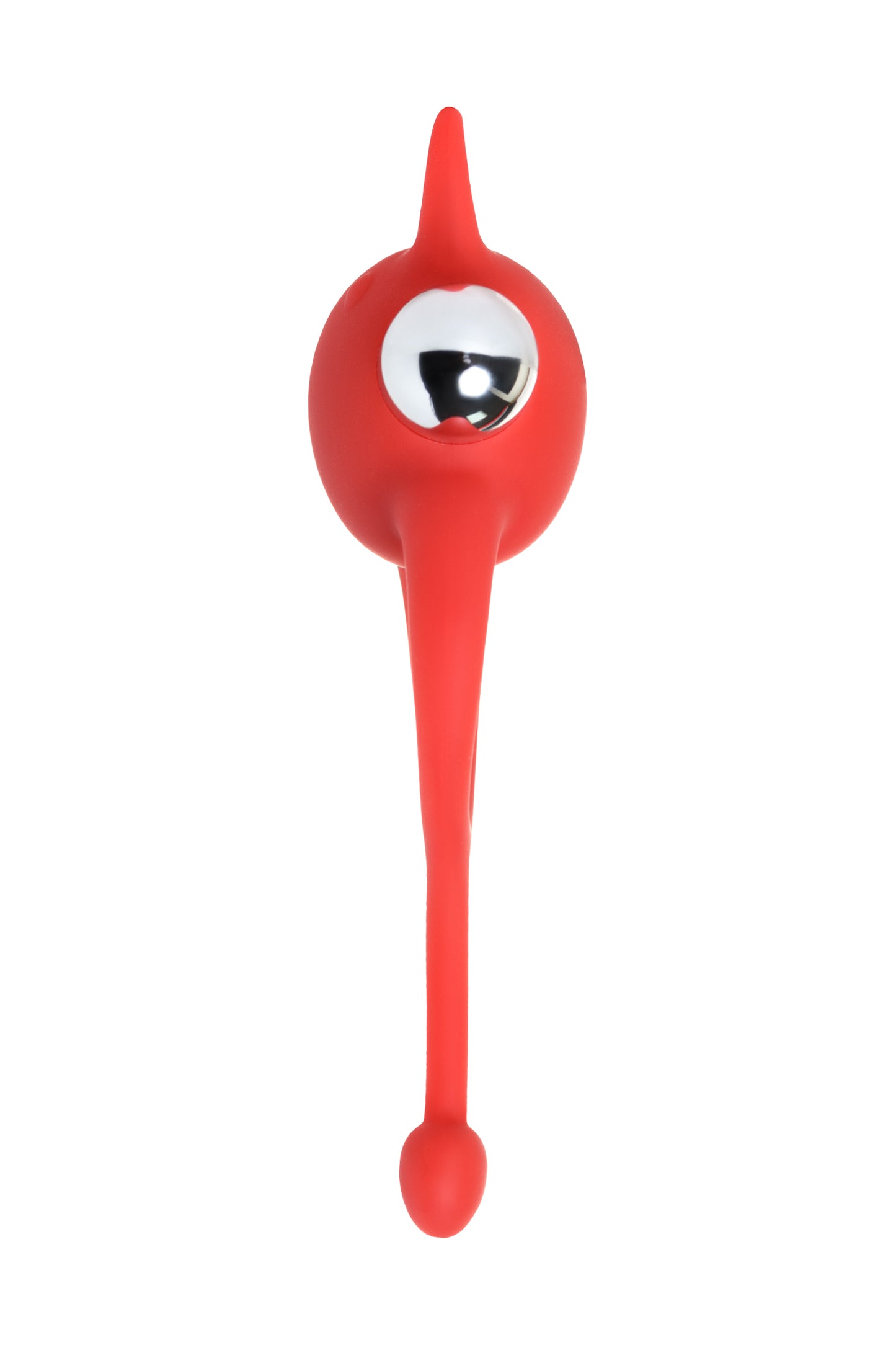 JOS NİCK Kuyruklu Penis Halkası, silikon, kırmızı, 13,5 cm