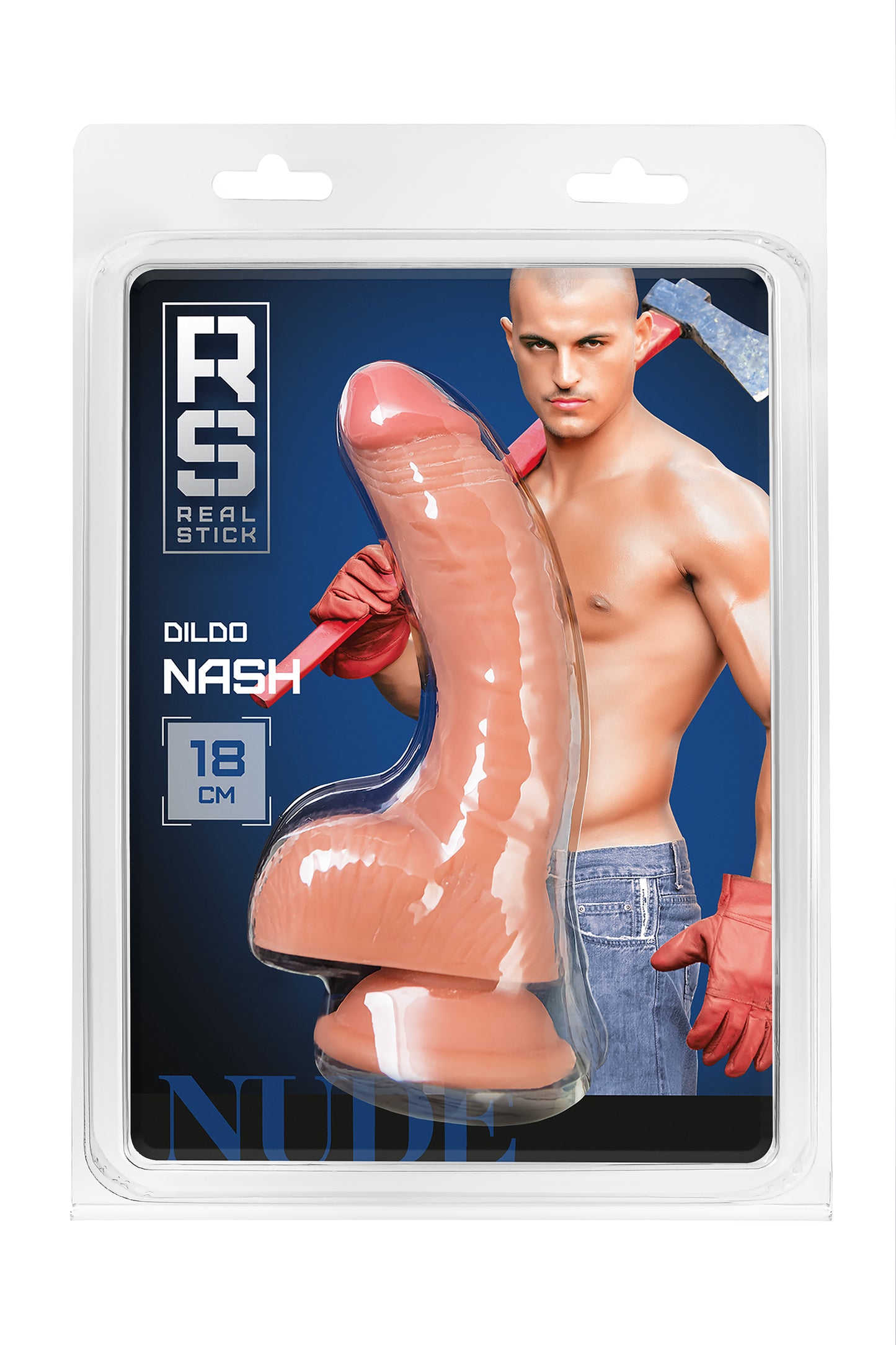 RealStick Çıplak Nash, PVC, et, 18 cm gerçekçi yapay penis