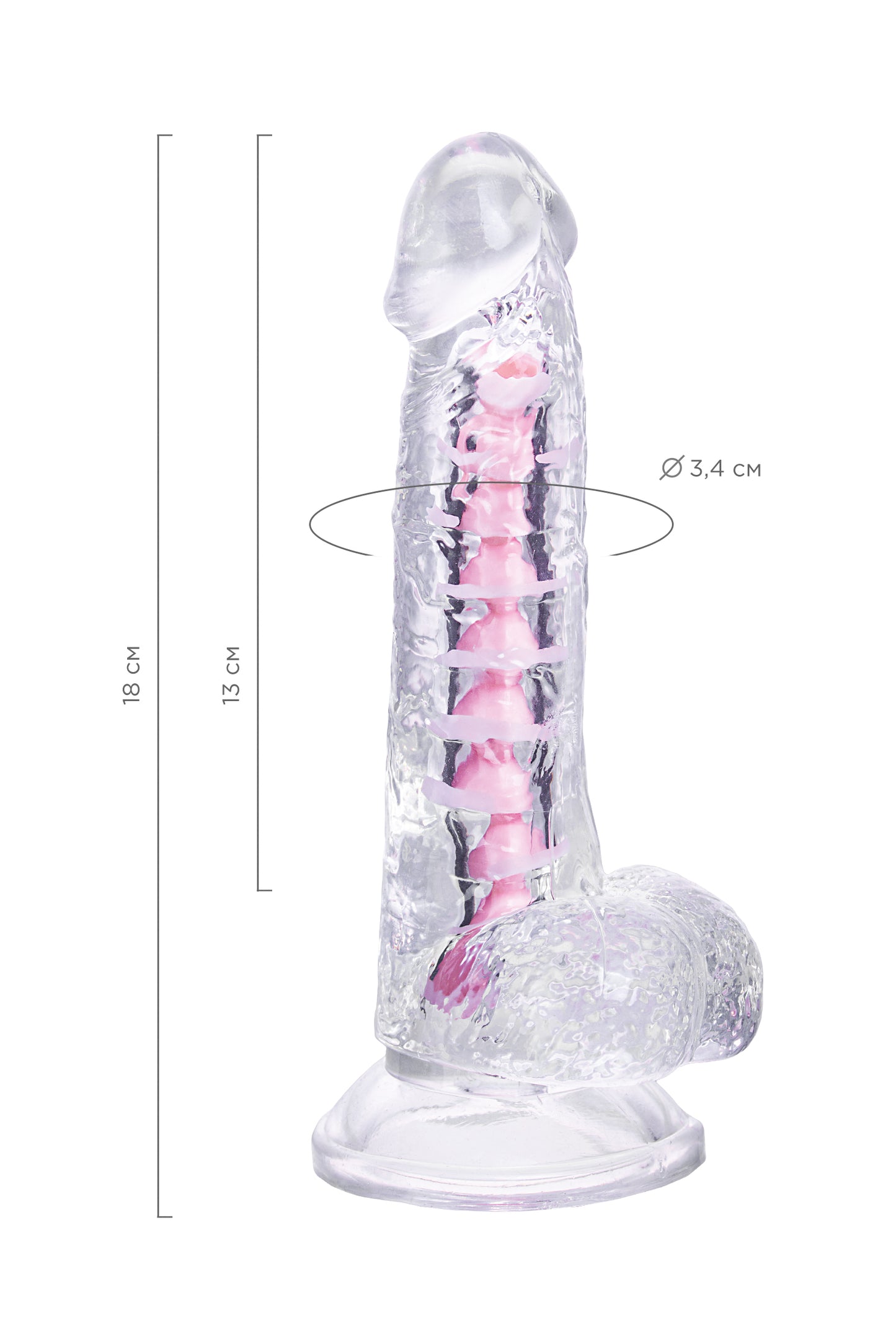 A-Toys by TOYFA Paret Jel Dildo, TPE, Şeffaf, 18 cm