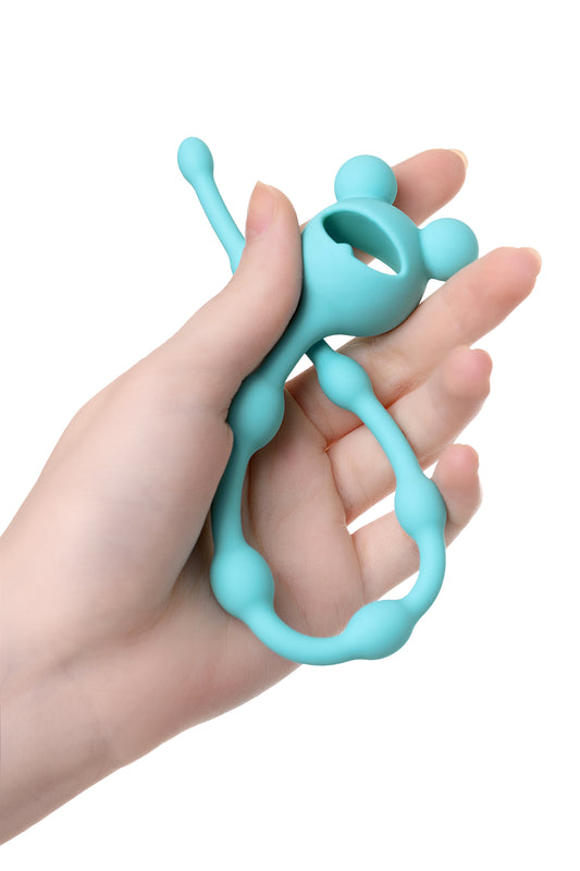 ToDo by Toyfa Froggy anal zinciri, silikon, mavi, 27,4 cm, Ø 1,4 cm