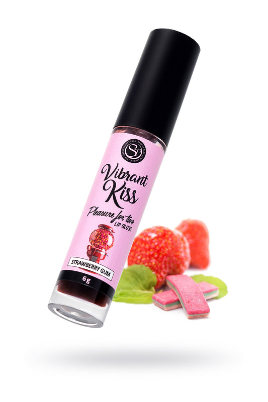 SECRET PLAY Lip Gloss Vibrant Kiss' Çilekli Sakız Aromalı Dudak Parlatıcı, 6 gr