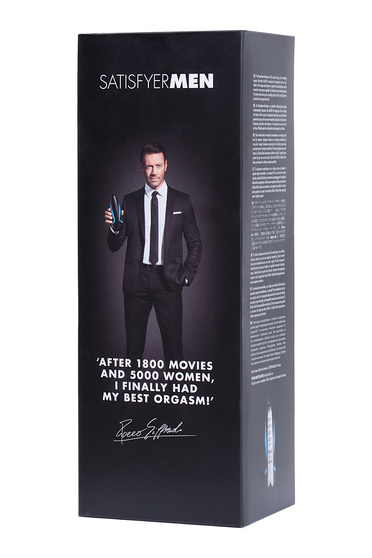 Satisfyer Men One Masturbator gerçekçi Olmayan Tatmin Edici Erkekler, silikon, siyah, 25,5 cm
