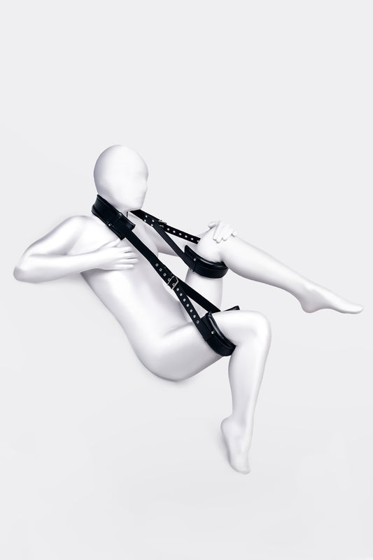 Anonymo Fetiş Esaret Seti, PU deri, siyah, 145 cm