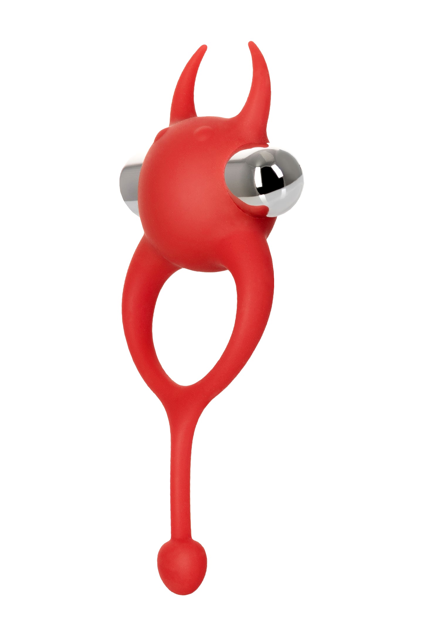 JOS NİCK Kuyruklu Penis Halkası, silikon, kırmızı, 13,5 cm