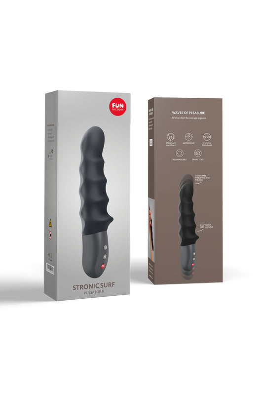 Fun Factory STRONİC SURF Vibratör, silikon, siyah, 20,8 cm