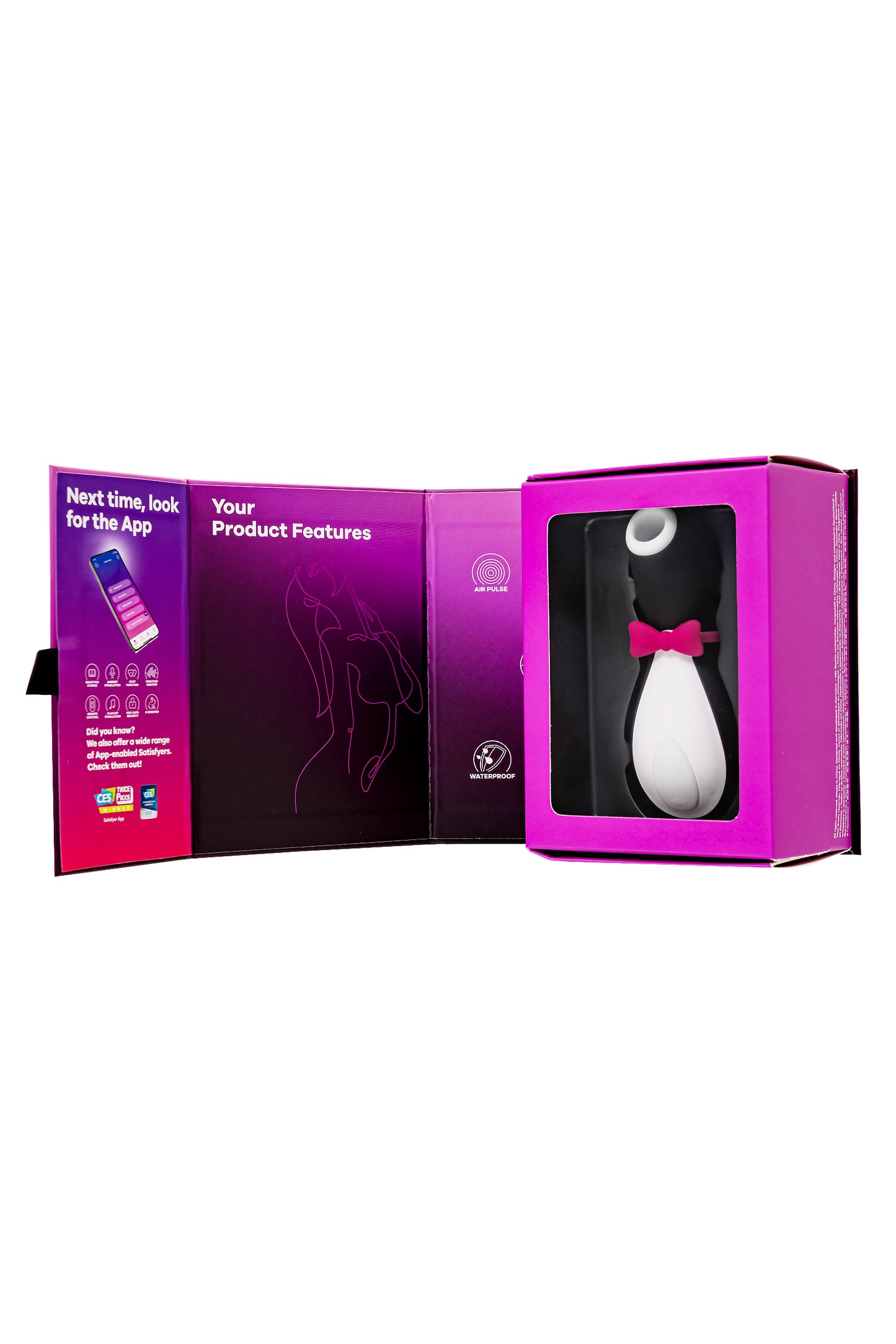 Satisfyer Penguin Vakum Dalgası Klitoris Vibratörü, silikon, siyah, 11,5 cm
