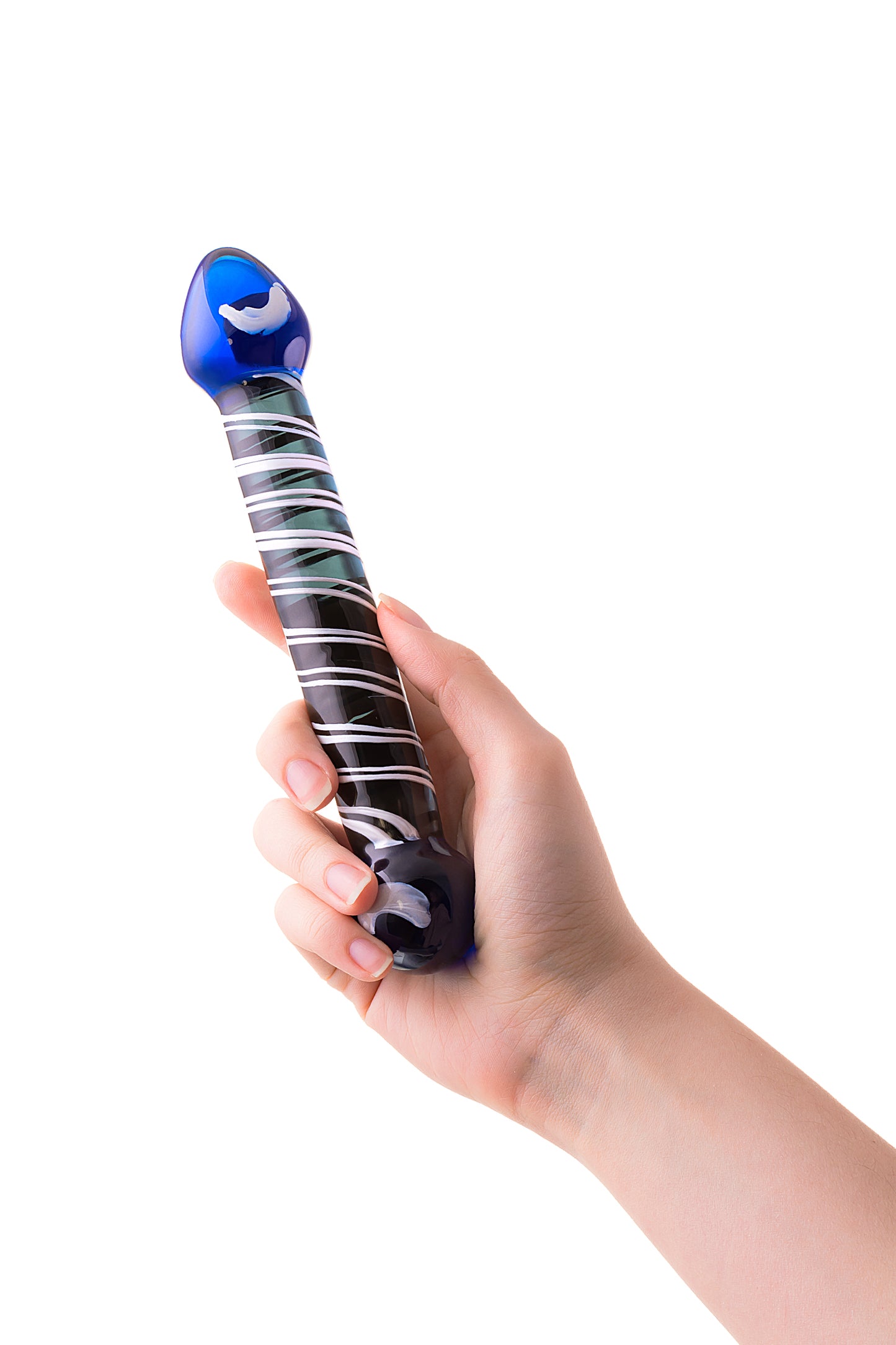 Sexus Glass Çift Taraflı Cam Dildo, mavi, 21 cm