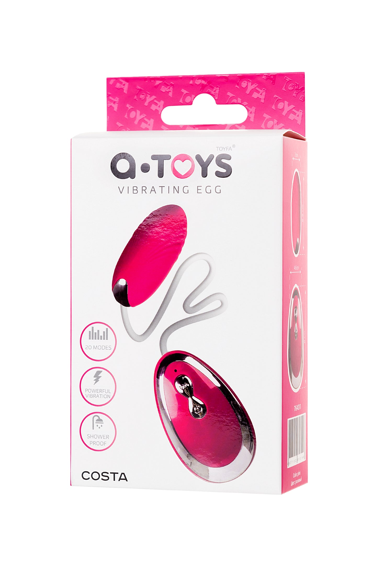 A-Toys by TOYFA Costa Mini Vibratörü, silikon, pembe, 6,5 cm