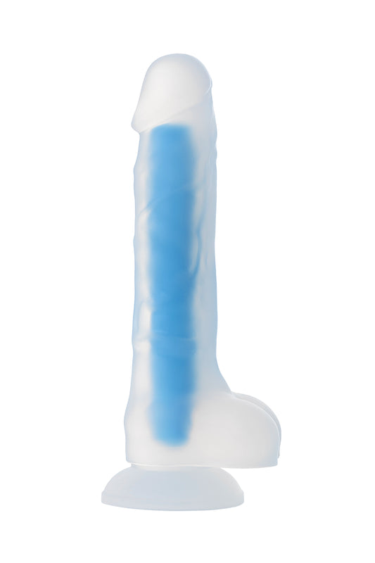 Beyond by Toyfa Steve Glow Gece Parlayan Dildo, Silikon, Şeffaf, 20 cm
