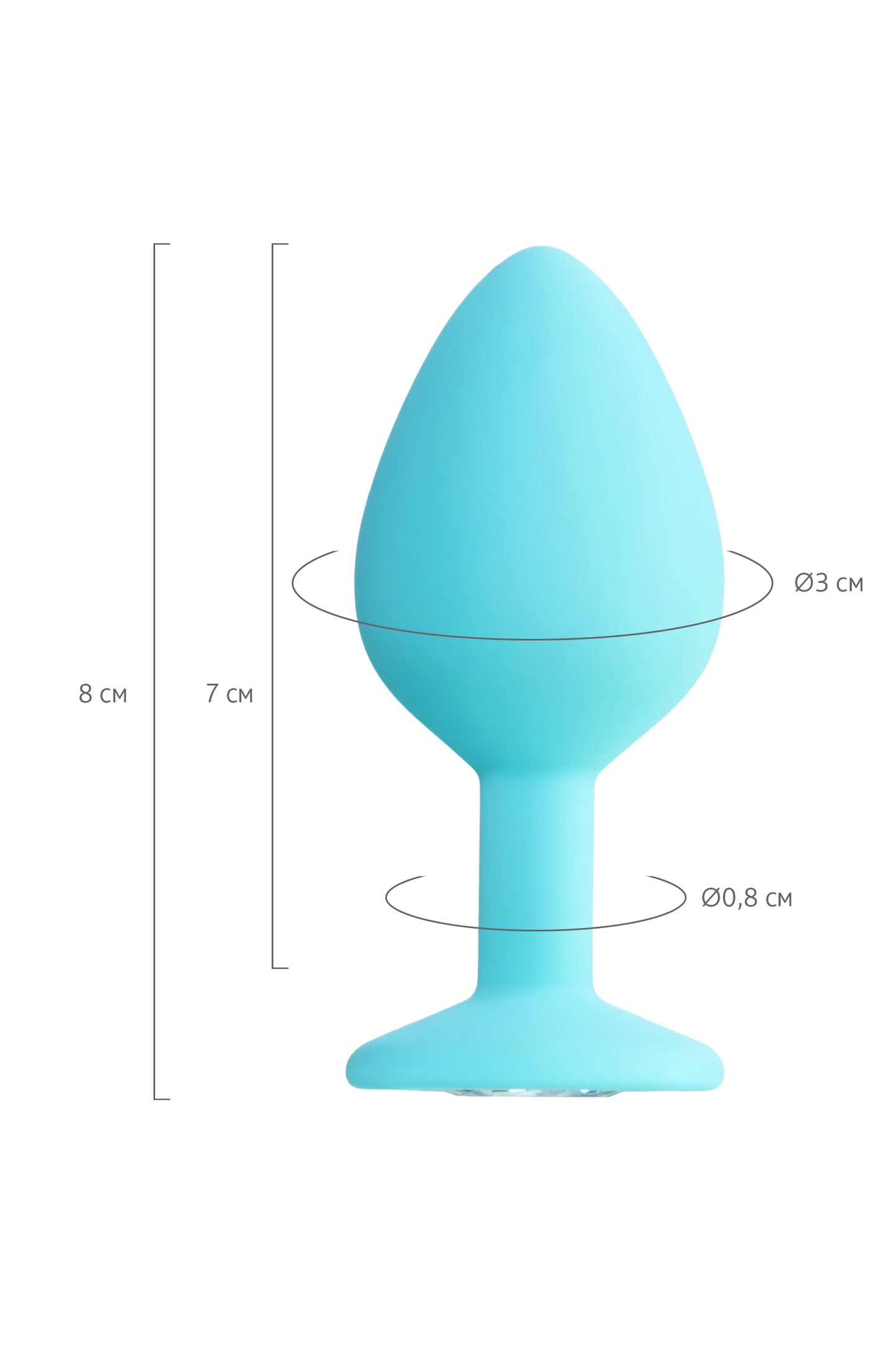 ToDo by Toyfa Brilliant Anal Plug, silikon, mavi, 8 cm, Ø 3 cm, 50 g