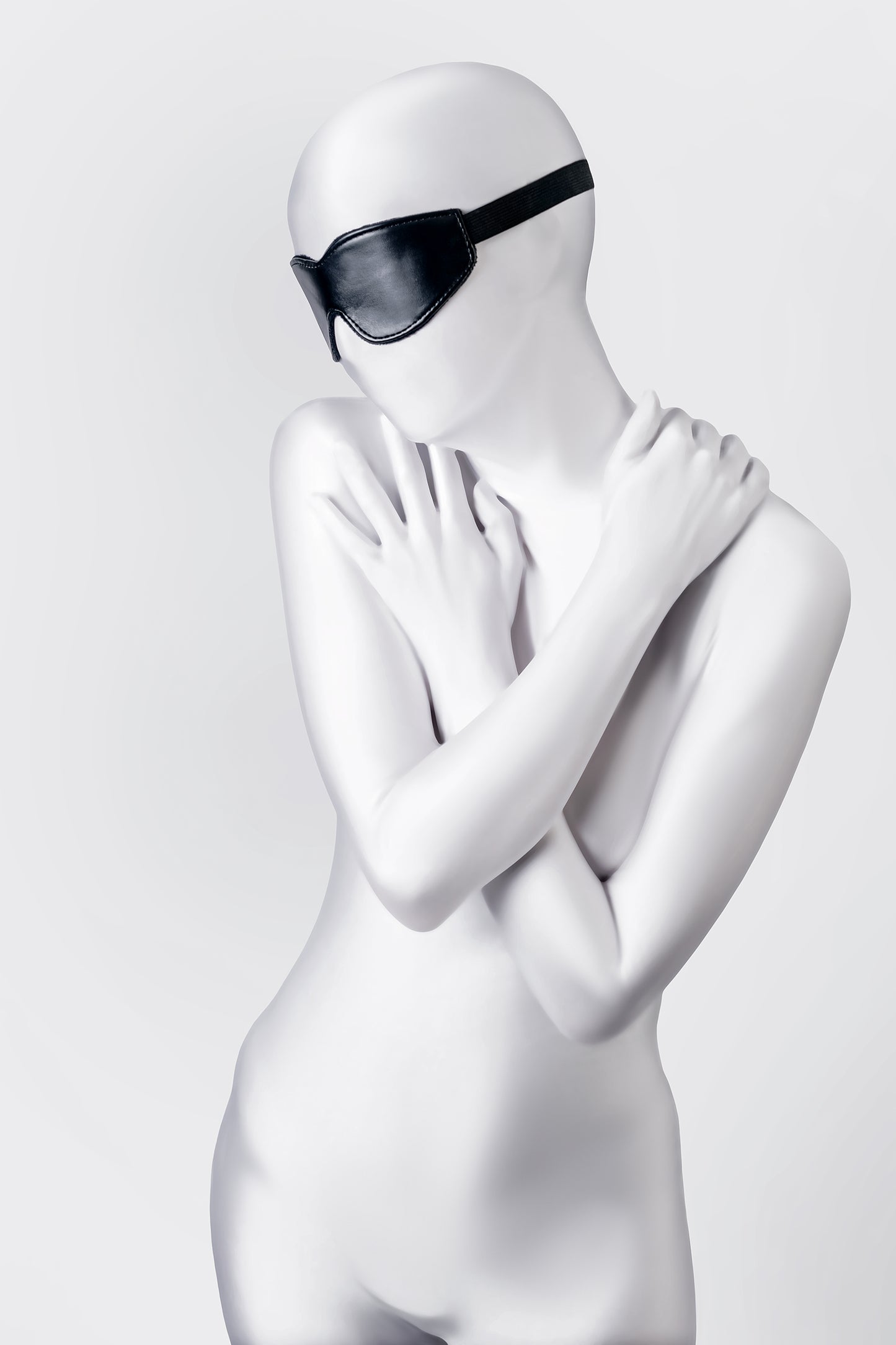 Anonymo BDSM Maske , PU deri, siyah, 26,5 cm