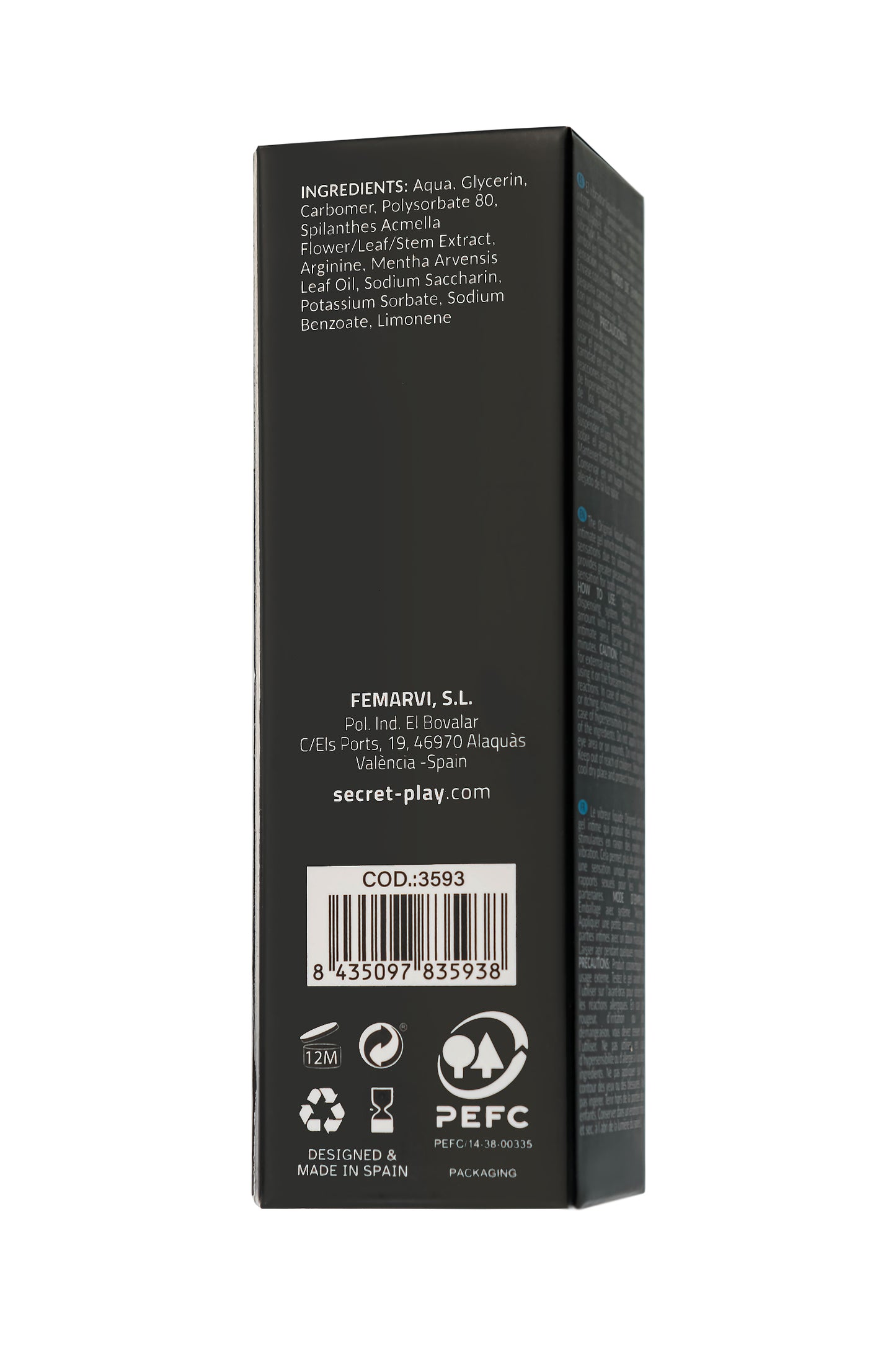 SECRET PLAY Unisex Masaj Jeli Titreşim Efektli, 15 ml