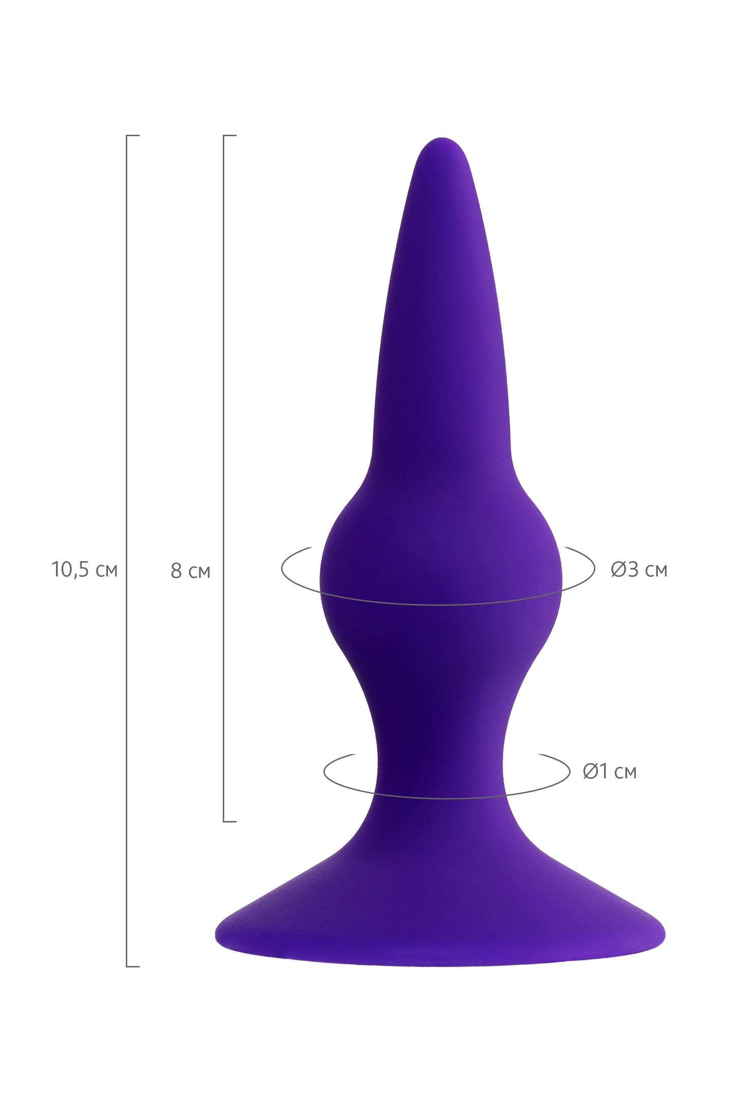 ToDo by Toyfa Klapsy Anal Plug, Silikon, Mor, 10,5 cm, Ø 3 cm