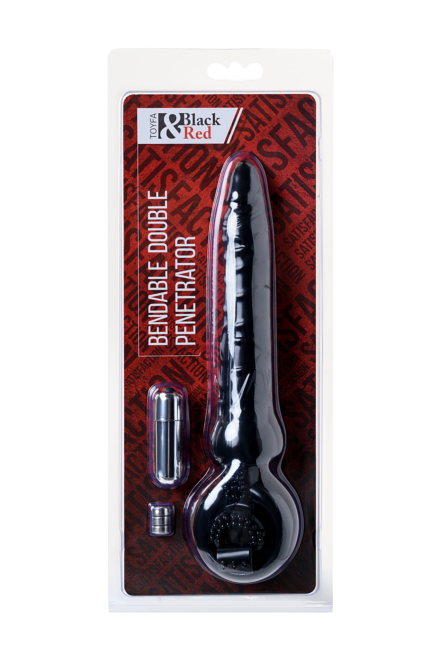 Black & Red by TOYFA Titreşimli penis Eki, PVC, Siyah, 24 cm