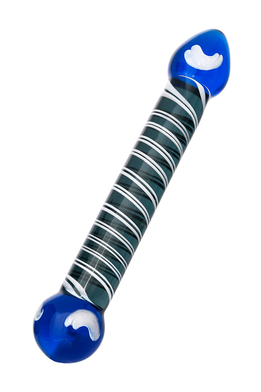 Sexus Glass Çift Taraflı Cam Dildo, mavi, 21 cm