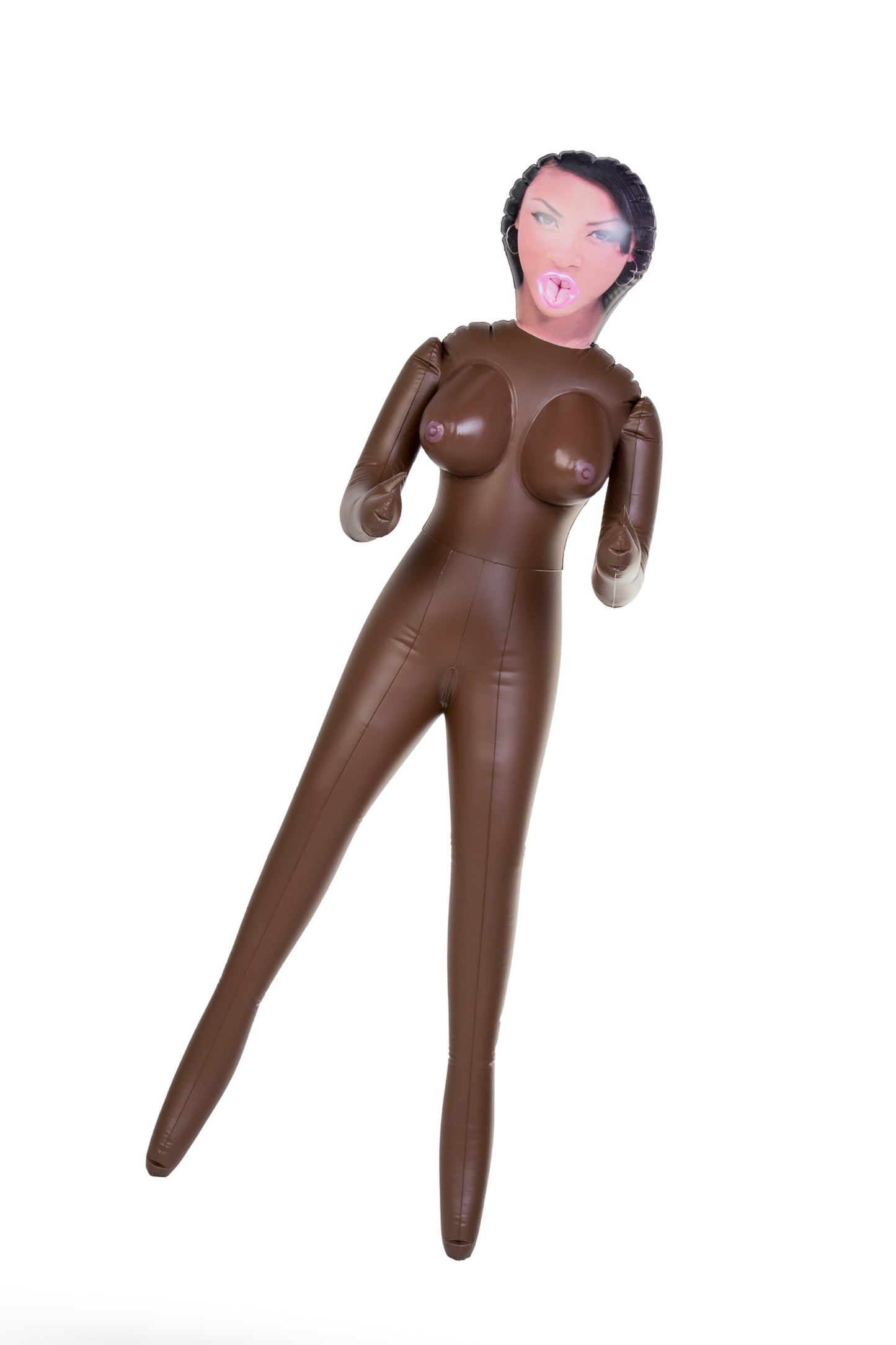 Dolls-X by TOYFA Michelle şişme bebek, siyah kadın, üç delikli, 160 cm