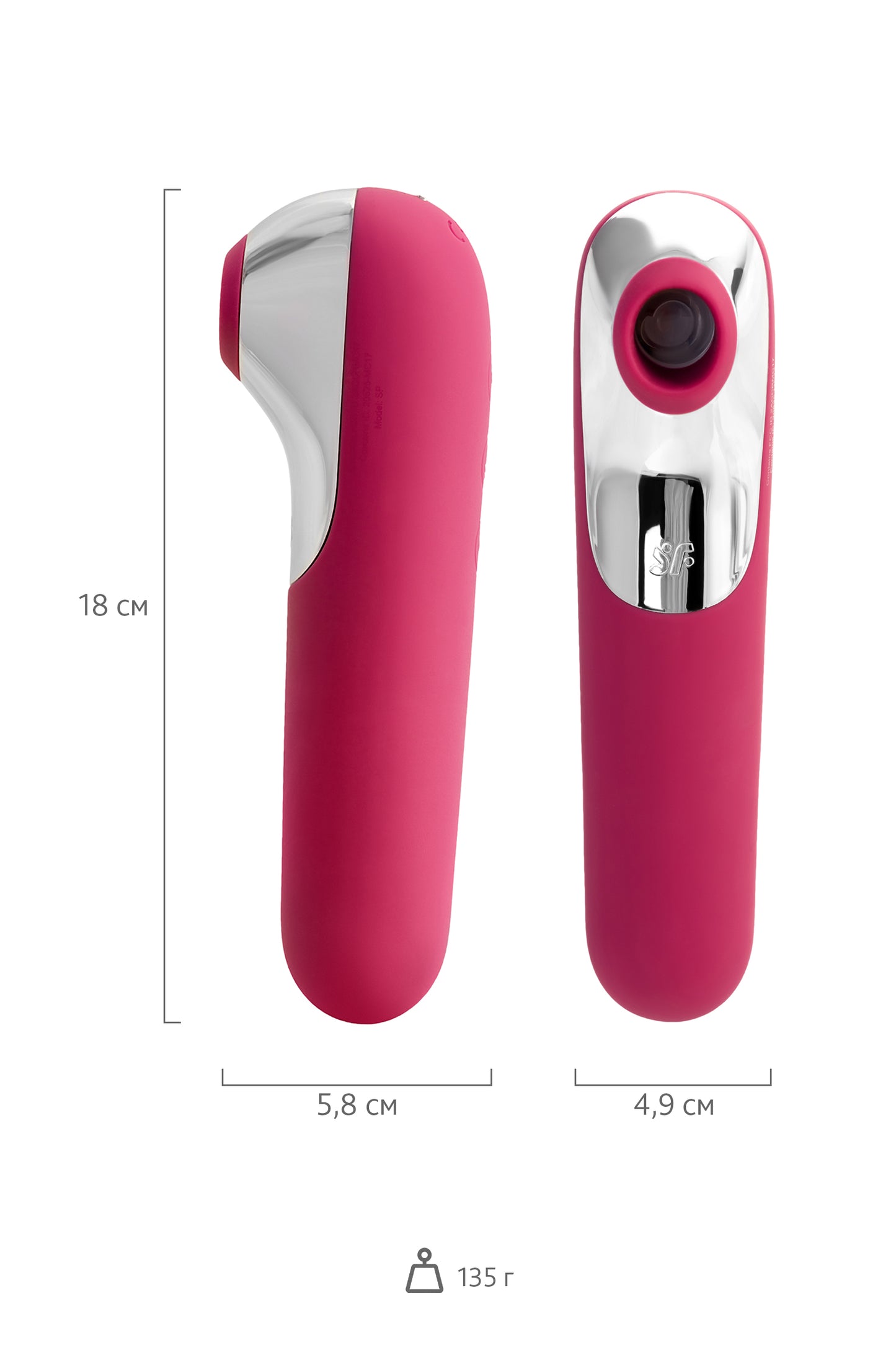 Satisfyer Dual Love Pink Vakum Klitoral Uyarıcı Vibratör, Silikon, Kırmızı, 16 cm