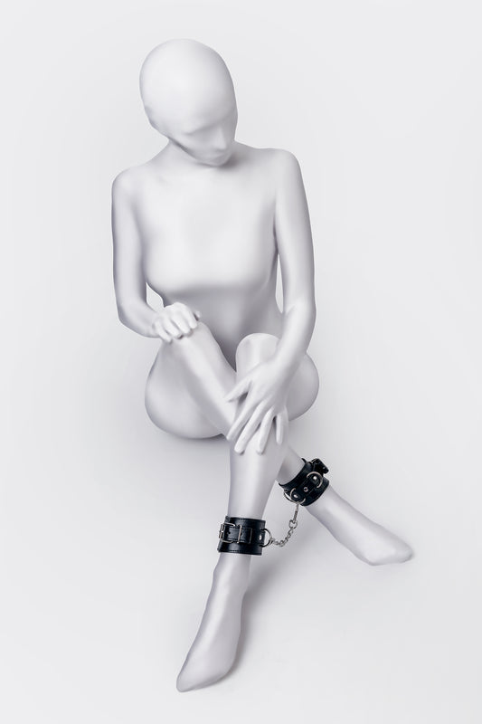 Anonymo BDSM Ayak Kelepçe #0153, PU deri, siyah, 26,5 cm