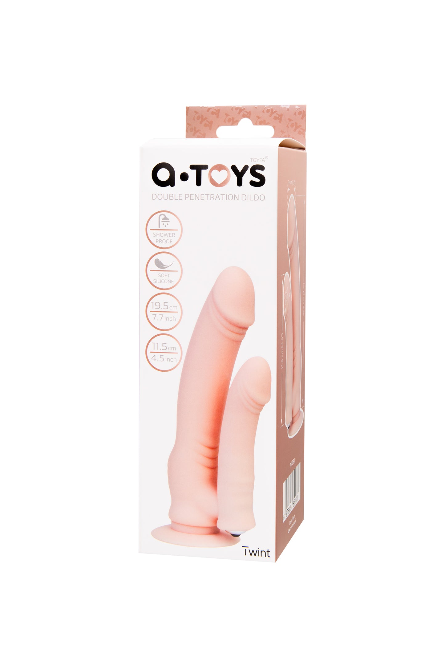Gerçekçi TOYFA A-Toys Twint yapay penis, silikon, çıplak, 19,5 cm