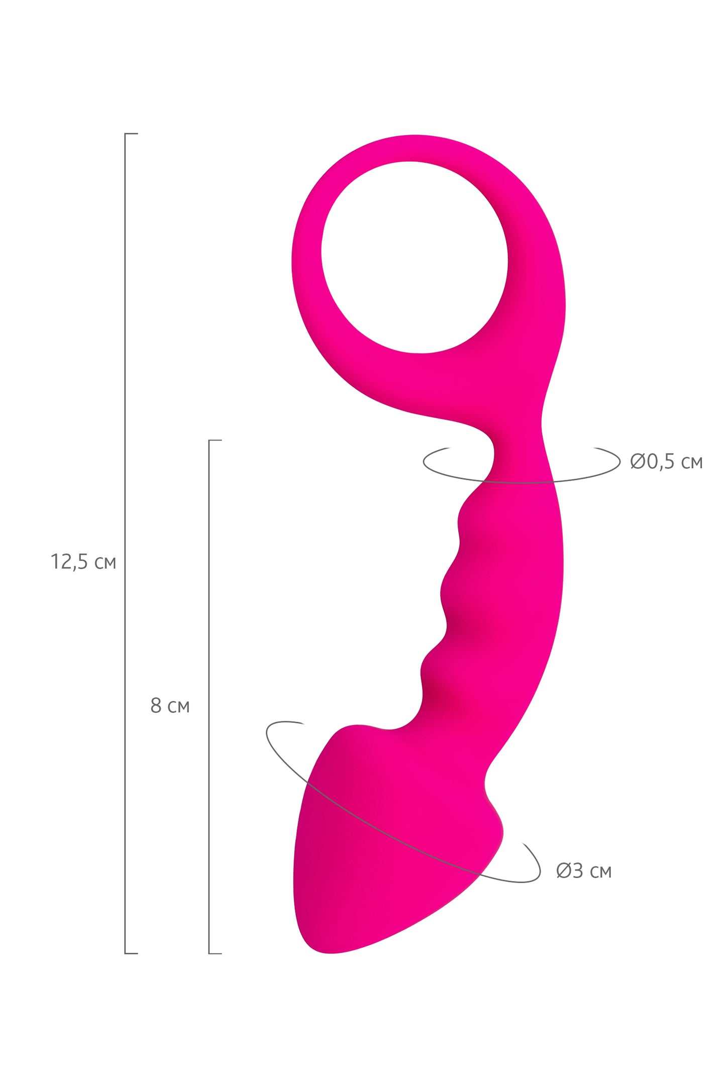 ToDo by Toyfa Bong Anal Plug, silikon, pembe, 12,5 cm, Ø 2,5 cm