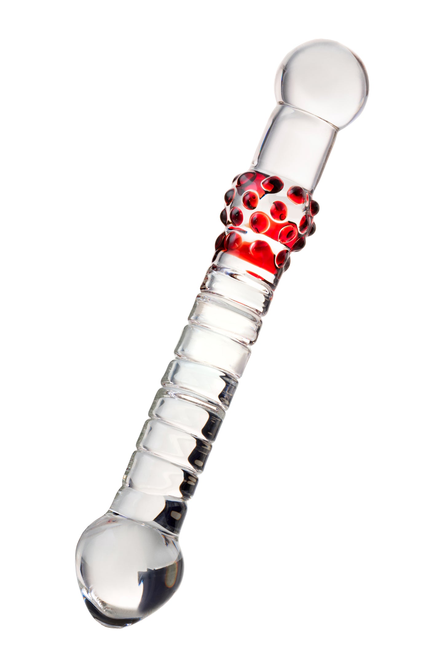 Sexus Glass Çift Taraflı Cam Dildo, Şeffaf, 22 cm