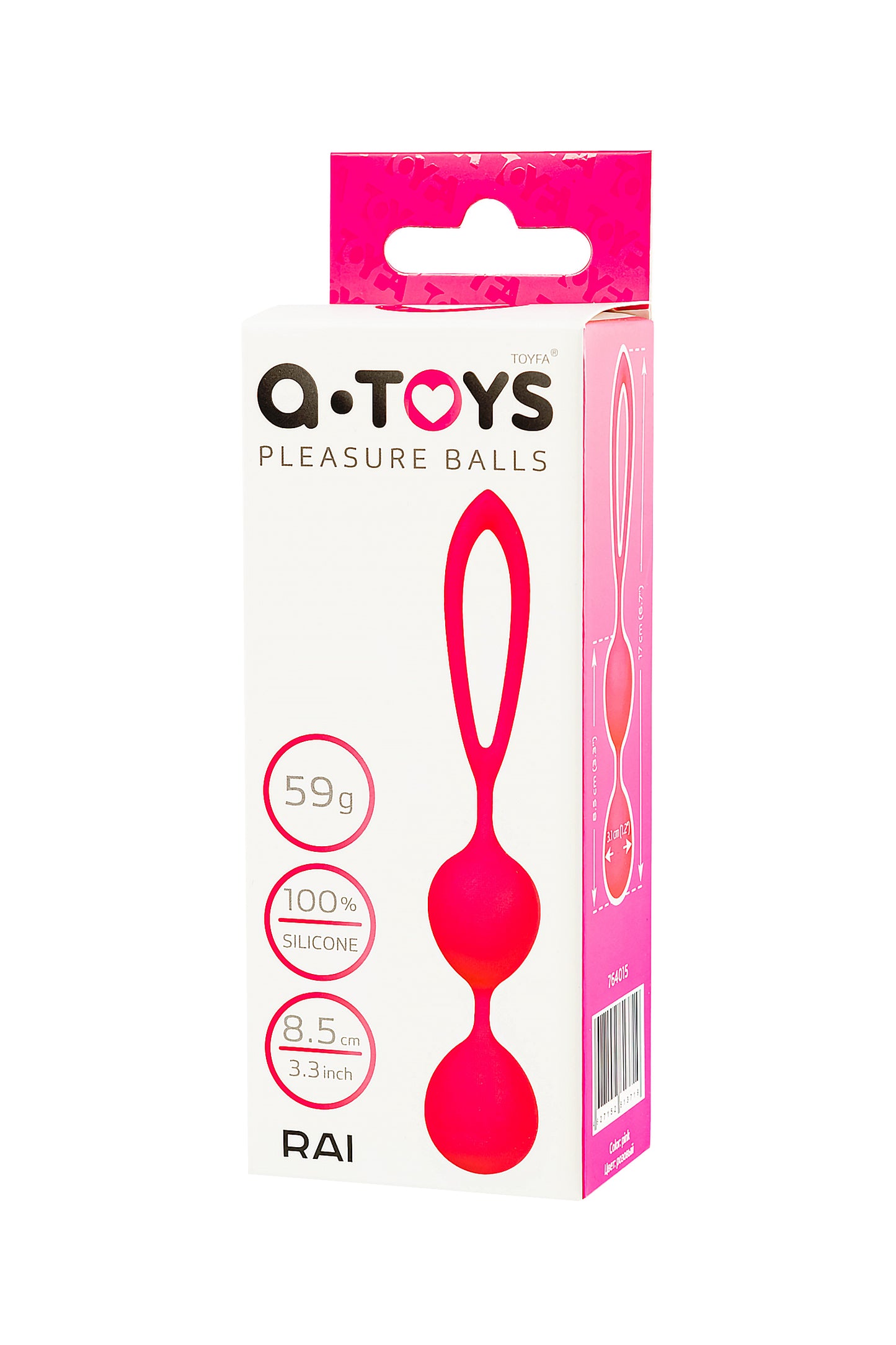 A-Toys by TOYFA Rai Vajinal Topları, silikon, pembe, 17 cm