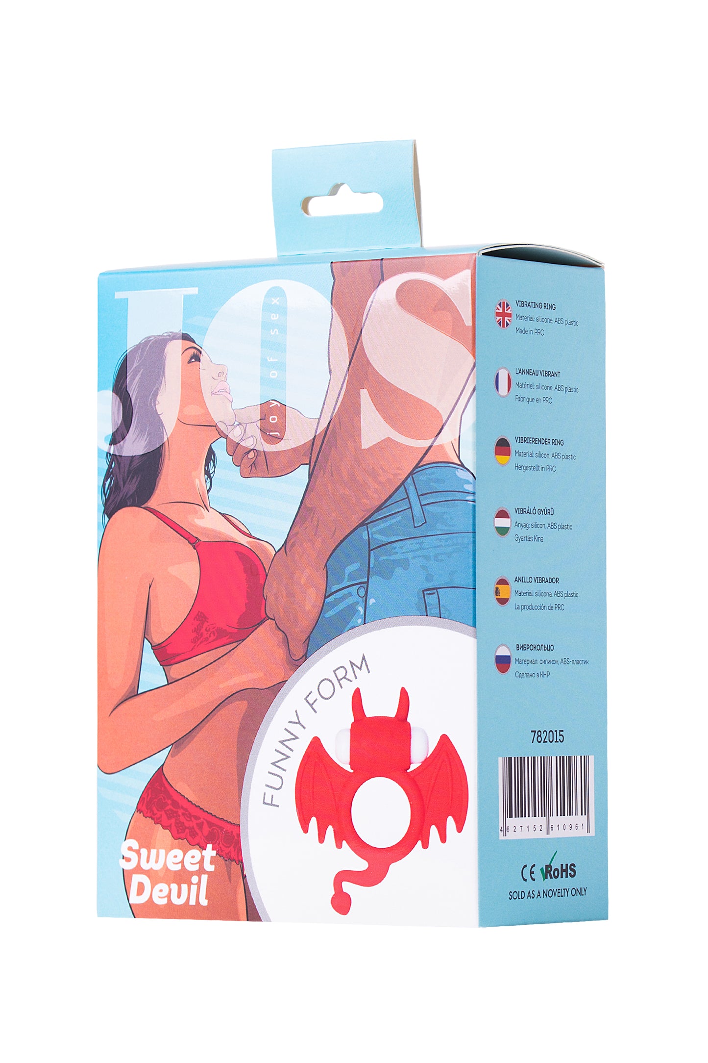 JOS SWEET DEVİL Penis Halkası, silikon, kırmızı, 8,5 cm